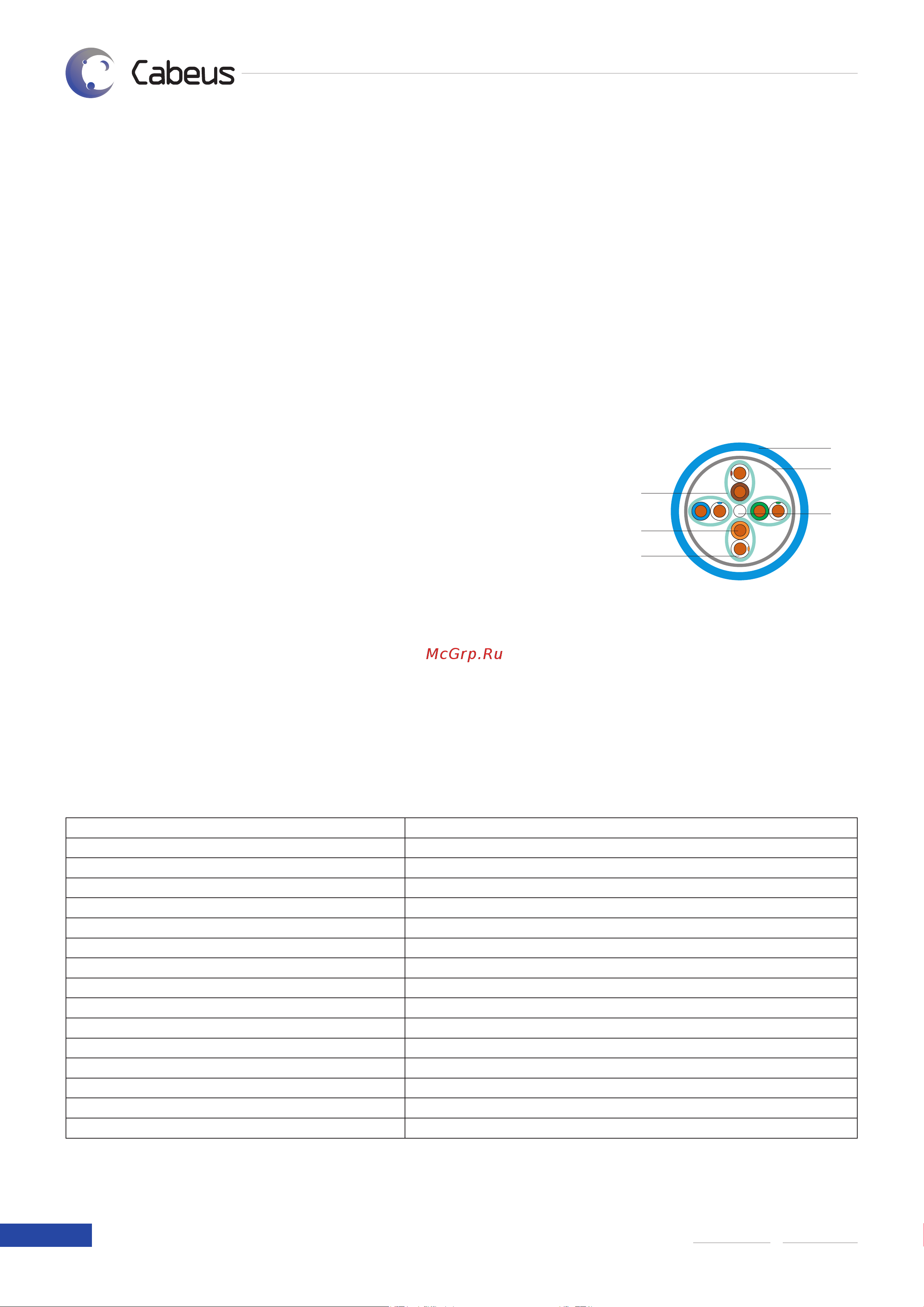 Cabeus категория 8 (40G, 2000 MHz), 4 пары (23 AWG), LSZH, нг(А)-HF, (100 м) SSTP-4P-Cat.8-SOLID-IN-LSZH-BL-100 Паспорт онлайн [2/5] 872338