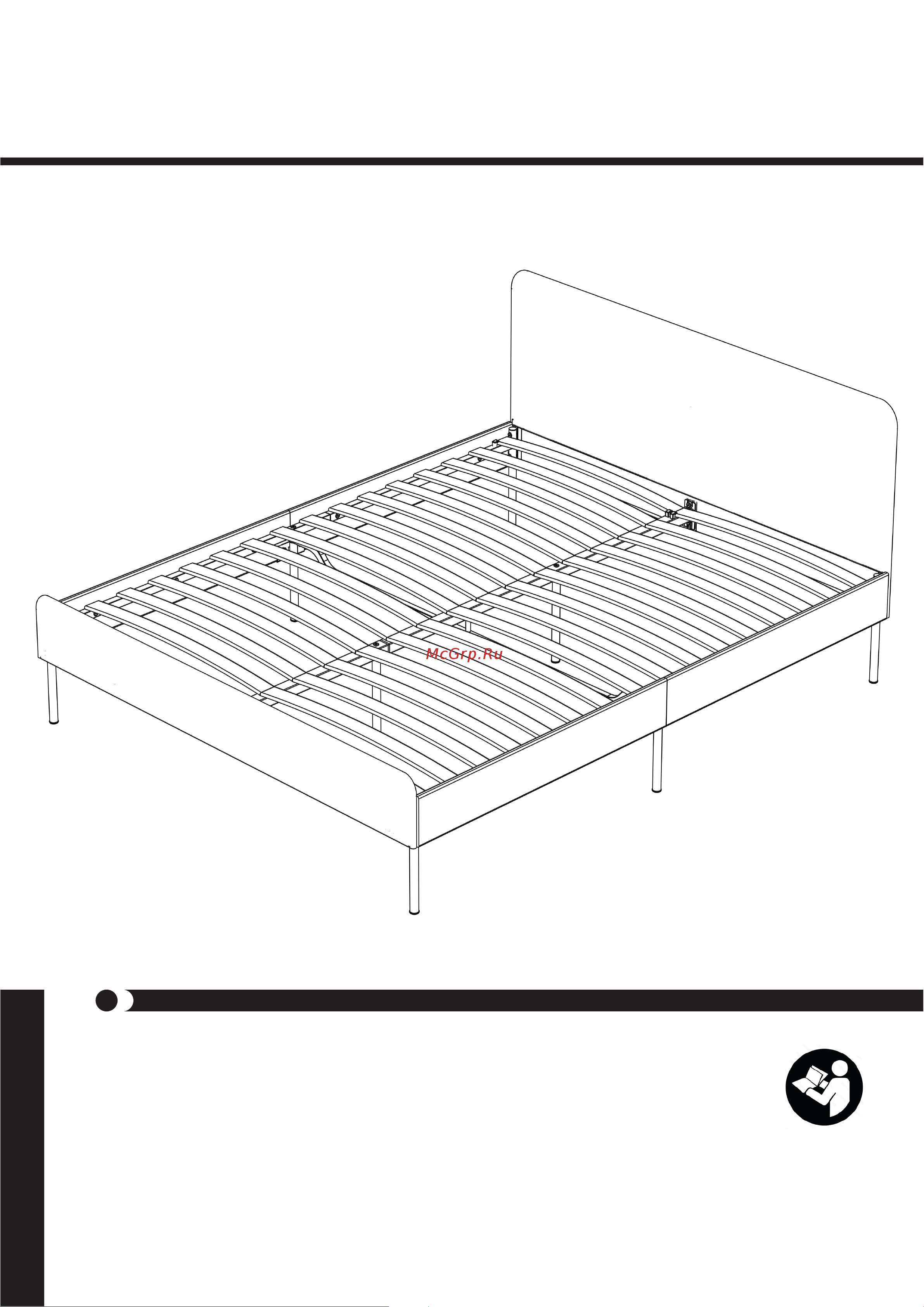 Металл-Завод MEZA 160x200, обивка серая, каркас черный MB01602001G2 Инструкция по сборке онлайн