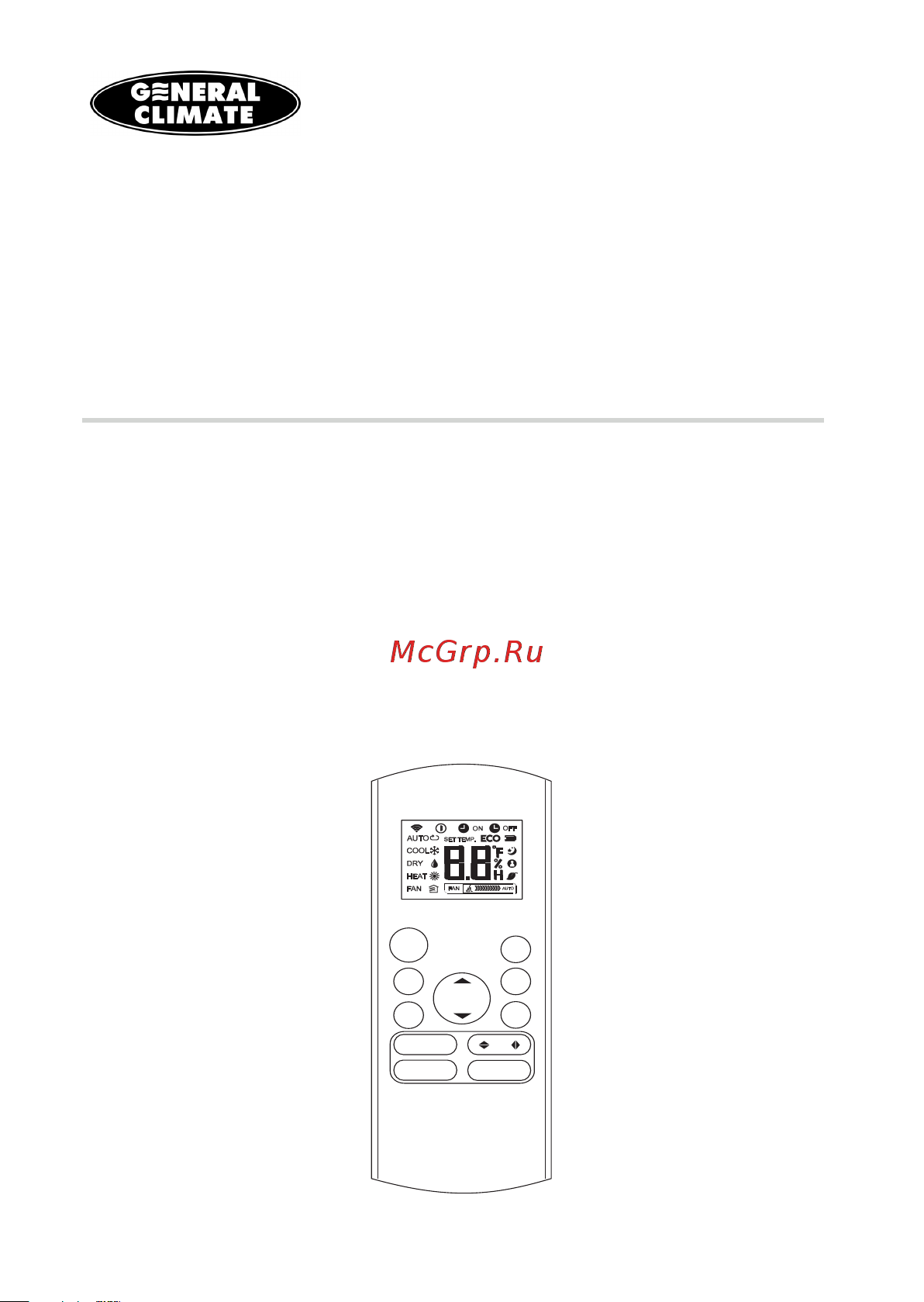 General Climate /GU-U36HN2/Панель T-MBQ4-04B GC-4C36HRN2 Инструкция пульт онлайн
