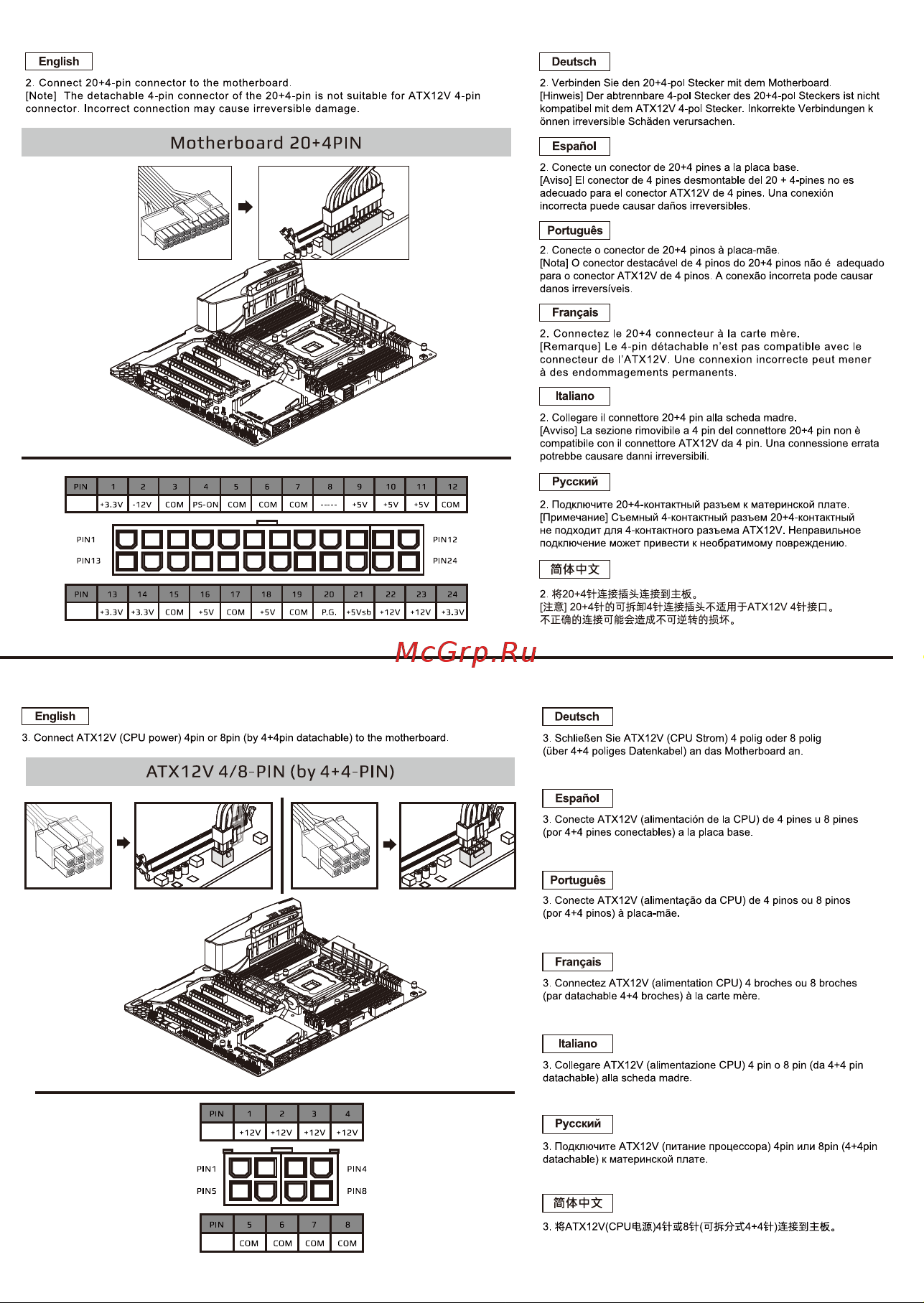 Gamemax RGB-Smart 1050 PRO (ATX3.0/3.1 PCIe5.0/5.1) Инструкция по эксплуатации онлайн [6/12] 874019