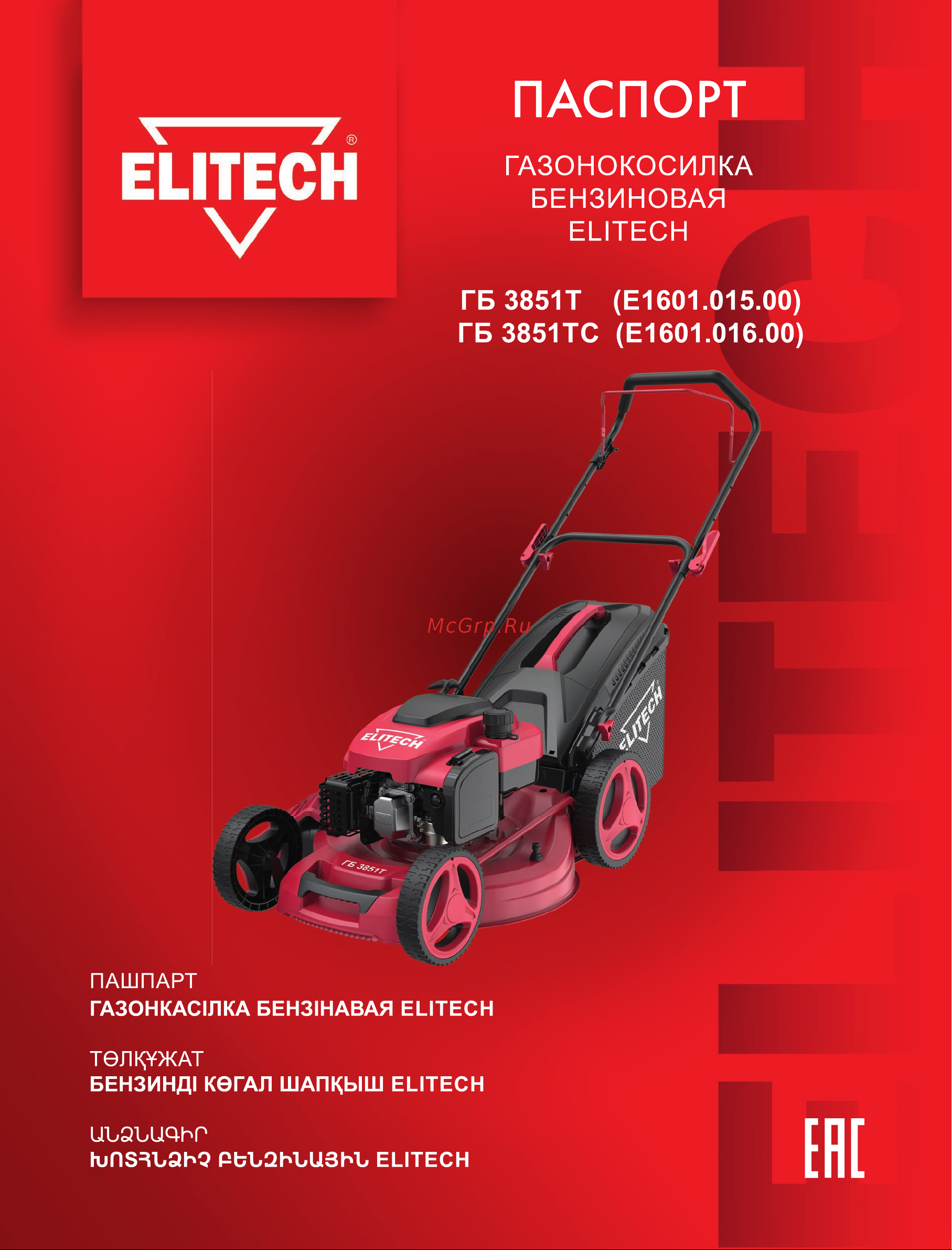 Elitech ГБ 3851ТС (E1601.016.00) Руководство по эксплуатации онлайн