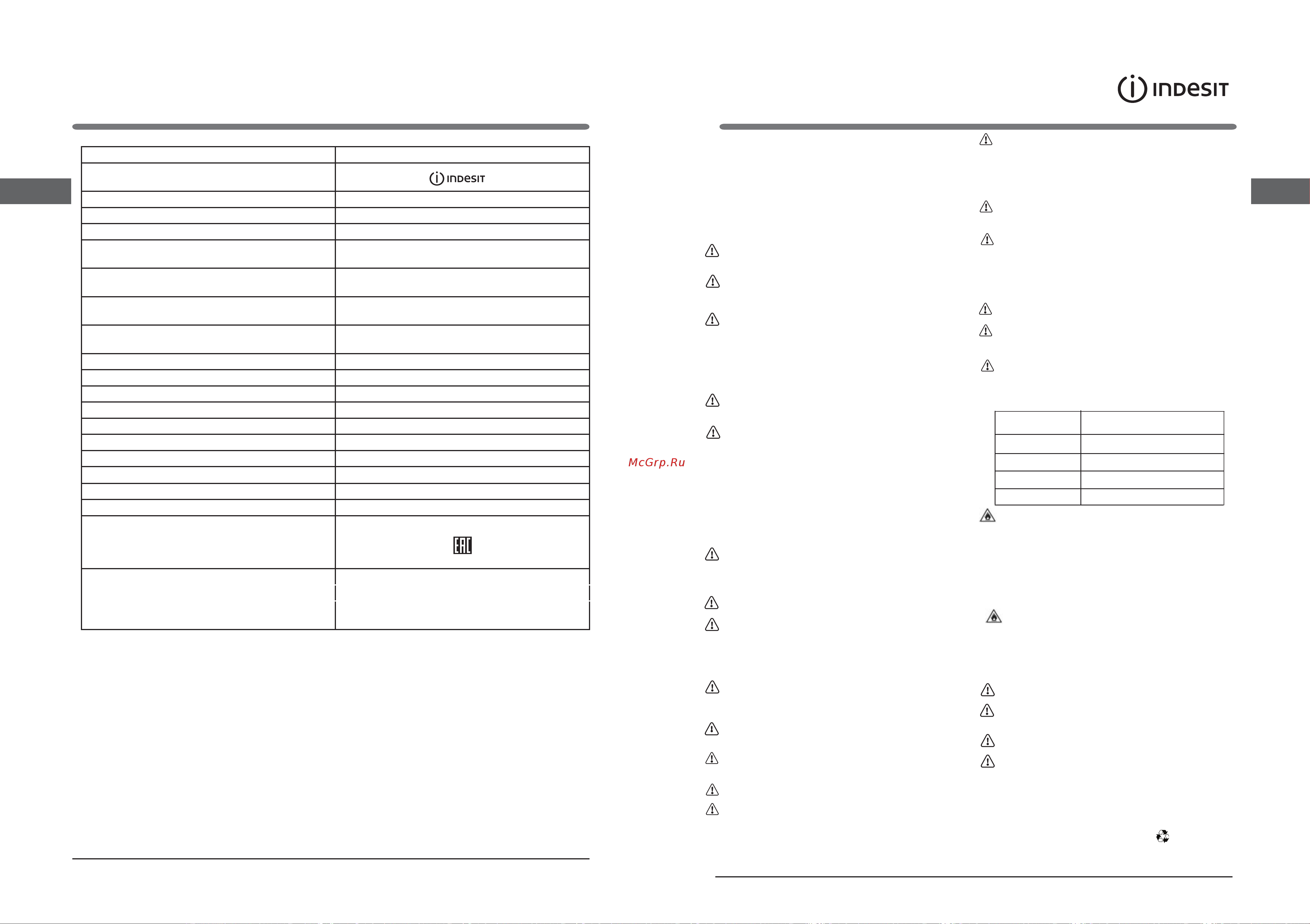 Indesit TIA 16 G Руководство по эксплуатации онлайн [3/22] 874798