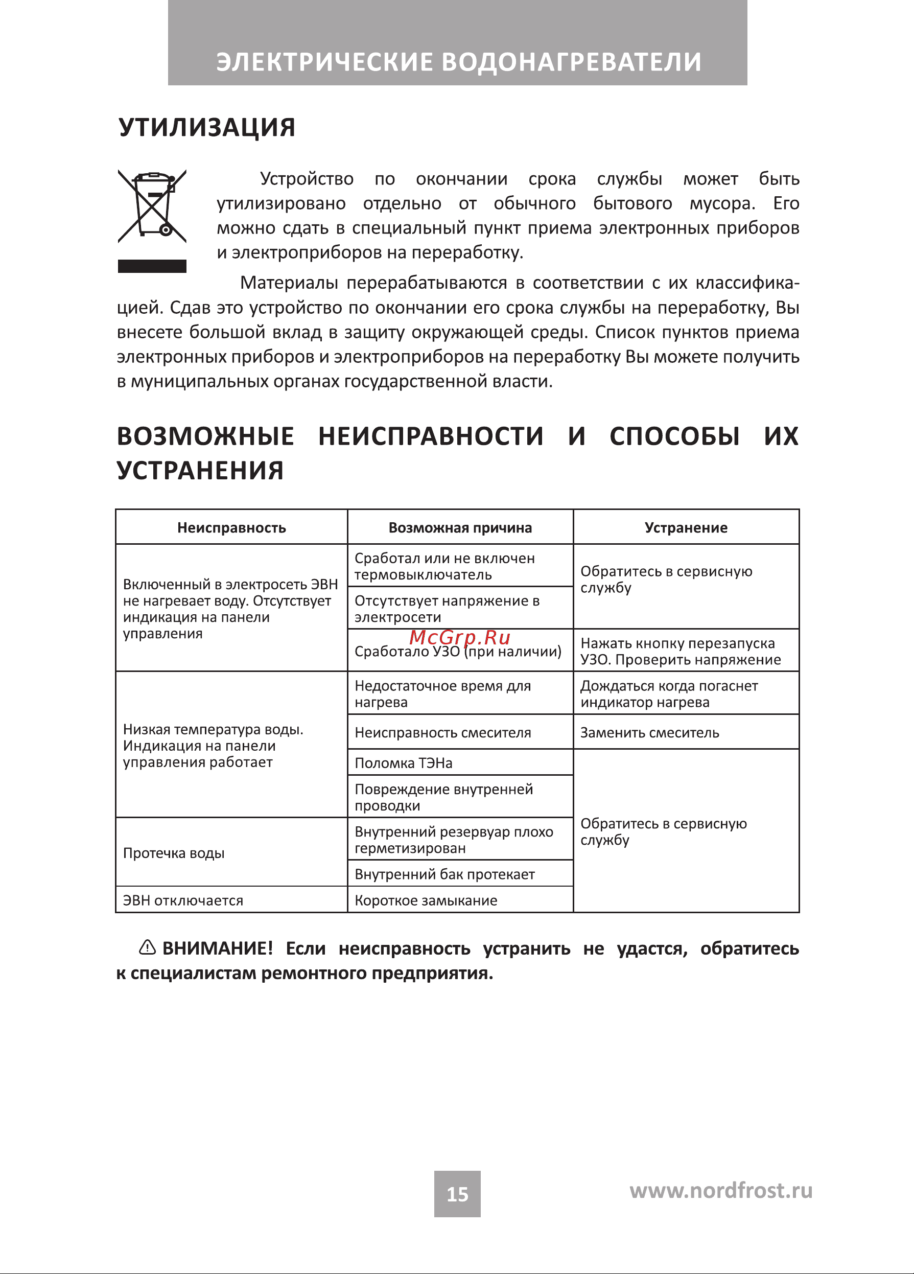 Nordfrost DDV 80 Руководство по эксплуатации онлайн [15/20] 875544