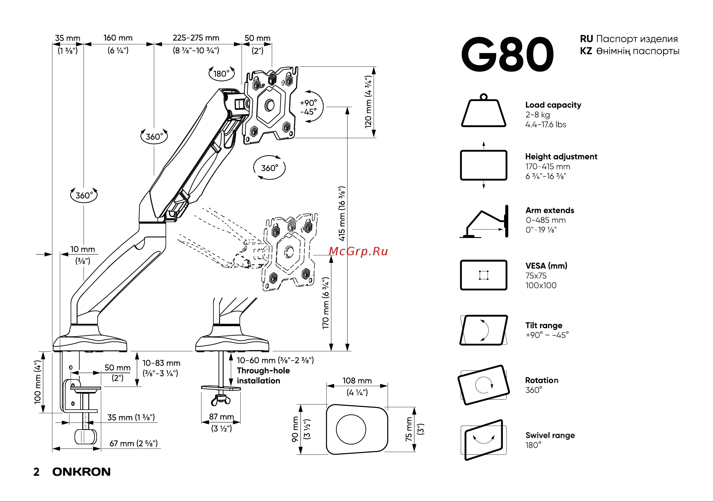 ONKRON G80B Руководство по эксплуатации онлайн [2/20] 468365