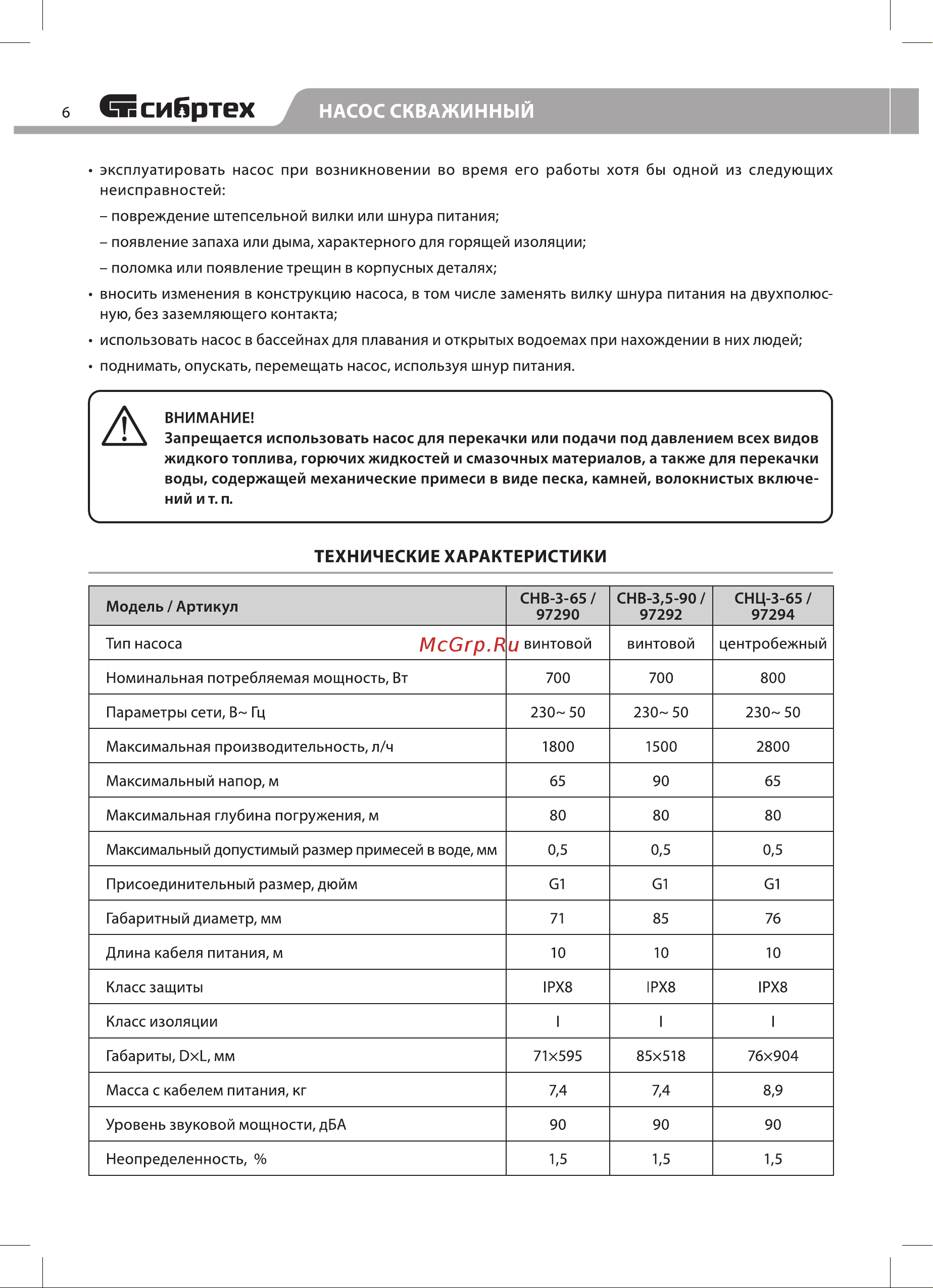 СИБРТЕХ CНЦ-3-65 Руководство по эксплуатации онлайн [6/16] 876564