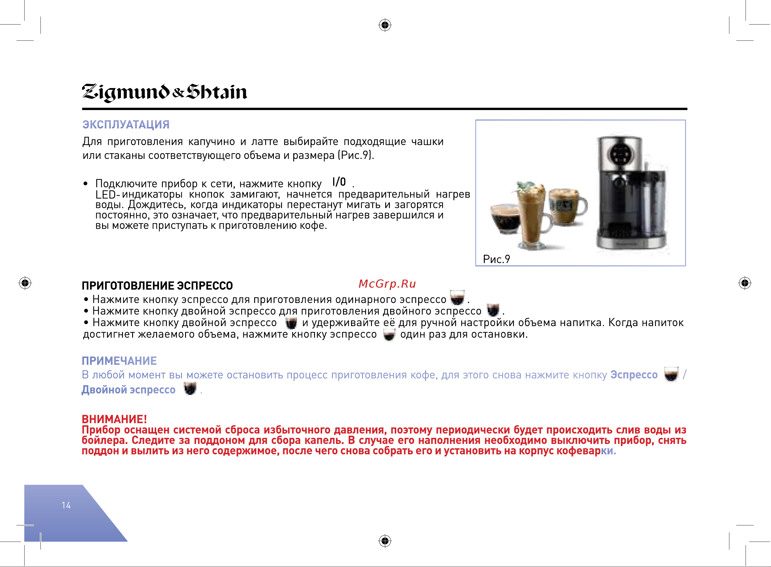 Zigmund & Shtain ZCM#890 Руководство по эксплуатации онлайн [14/40] 877296