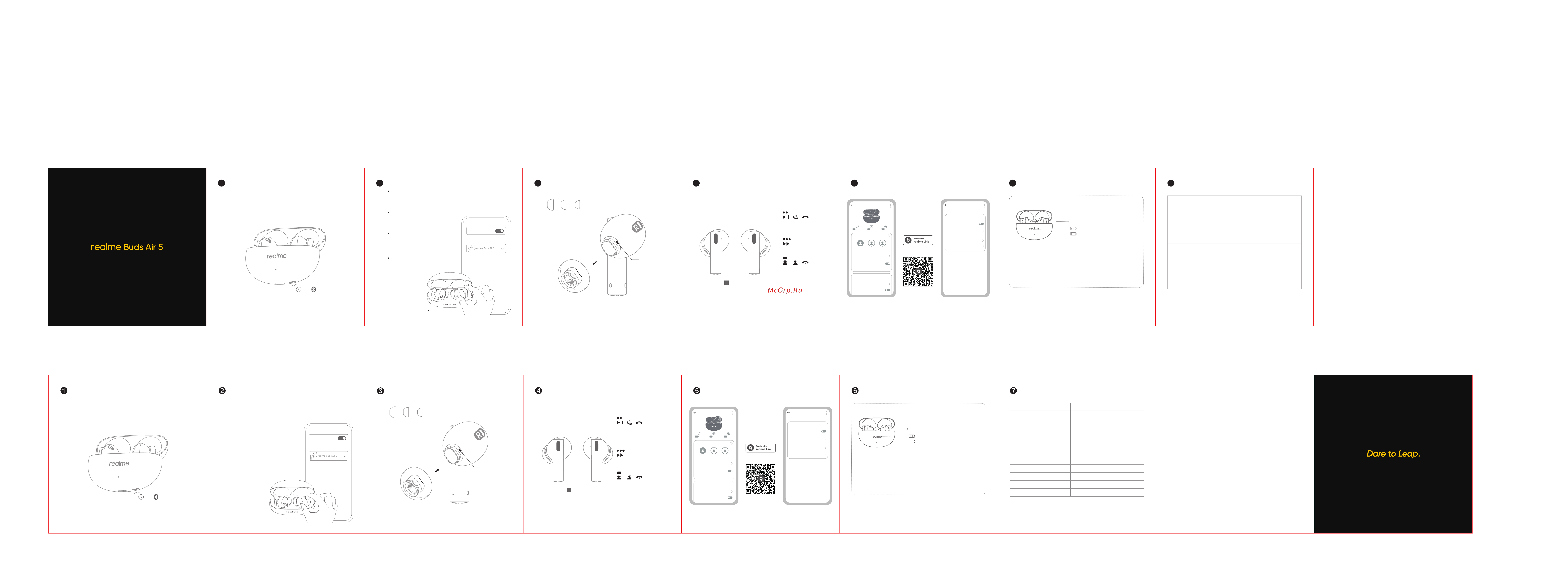 Realme Buds Air 5 White Руководство по эксплуатации онлайн