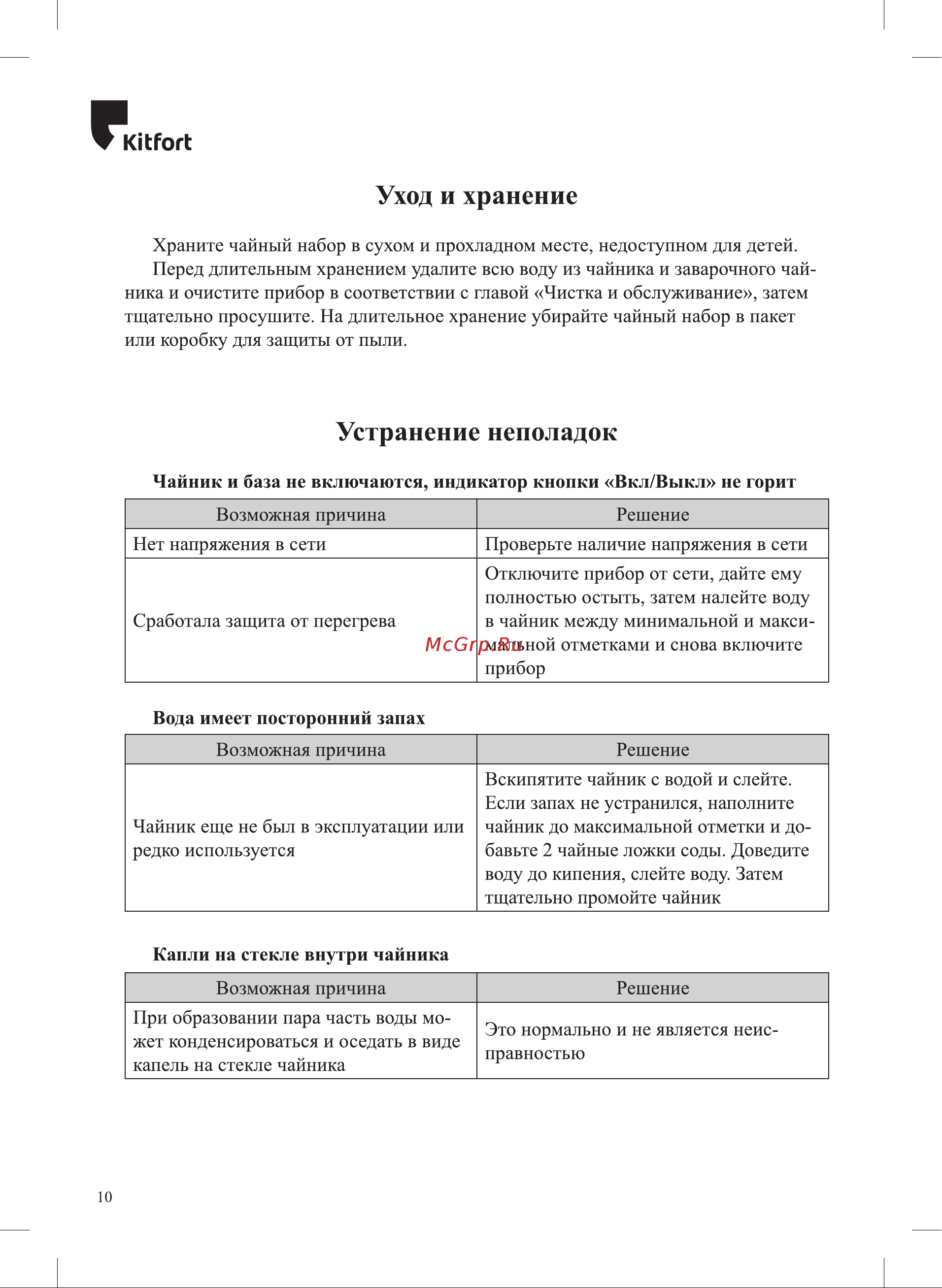 Kitfort КТ-6608 Руководство по эксплуатации онлайн [10/16] 877467