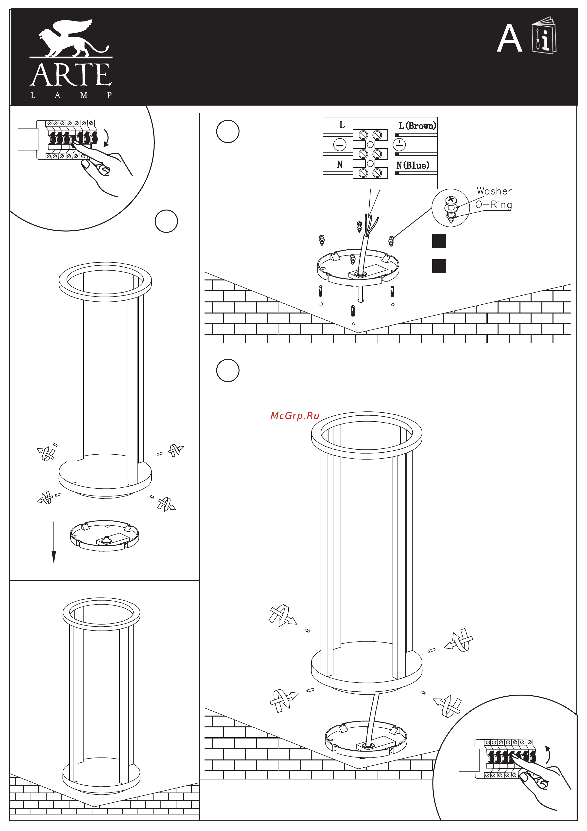 Arte Lamp A3370PA-1BK Руководство по эксплуатации онлайн