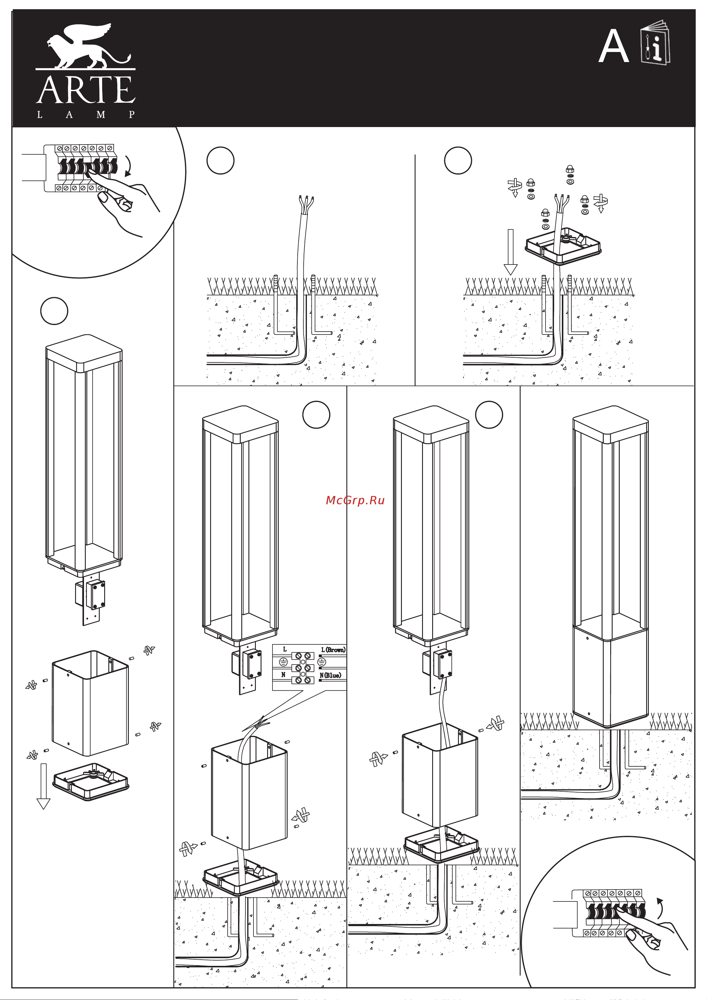 Arte Lamp A2726PA-1BK Руководство по эксплуатации онлайн