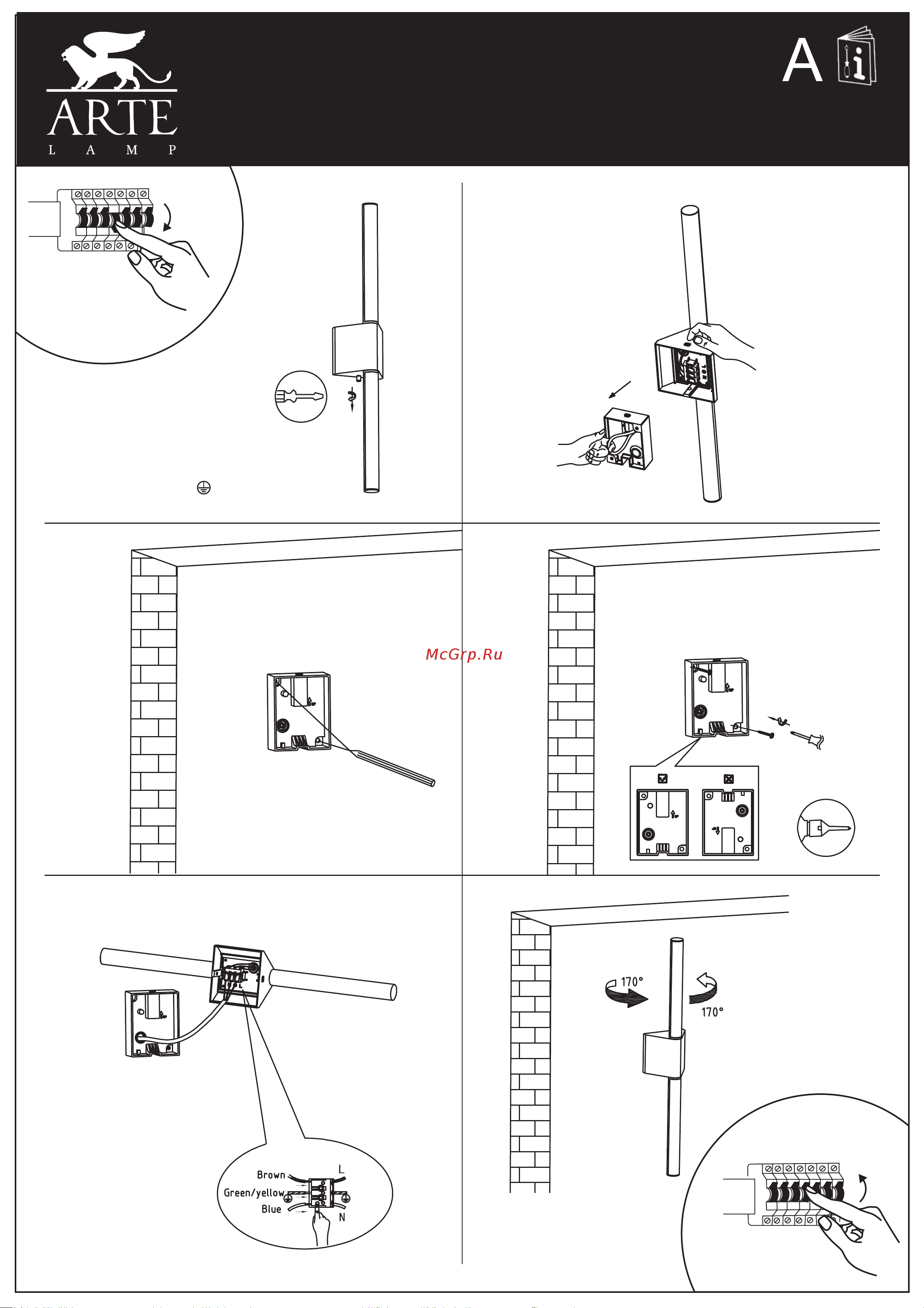 Arte Lamp A5191AL-2BK Руководство по эксплуатации онлайн