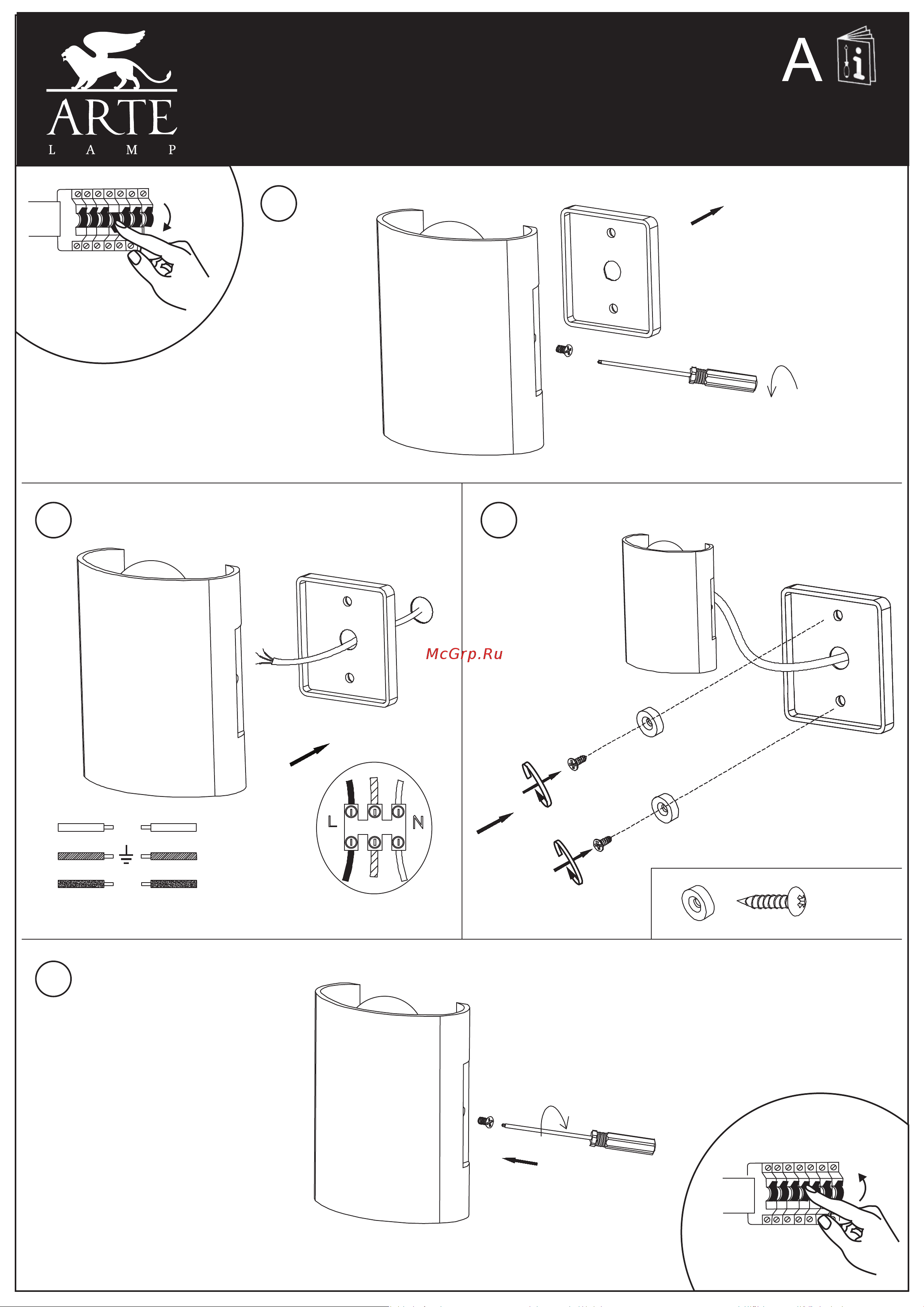 Arte Lamp A3122AL-2BK Руководство по эксплуатации онлайн