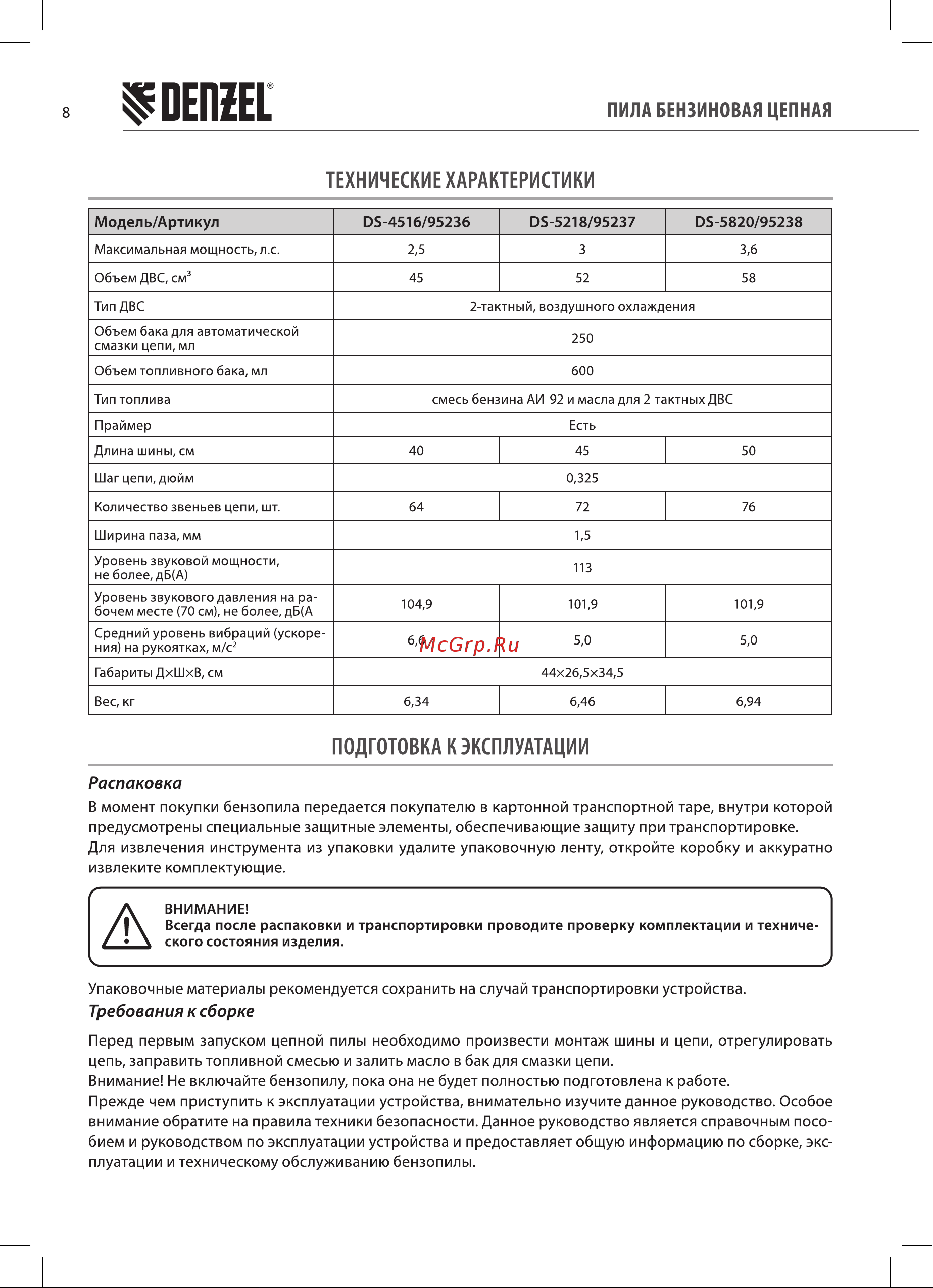 Denzel DS-5820 Руководство по эксплуатации онлайн [8/28] 878458