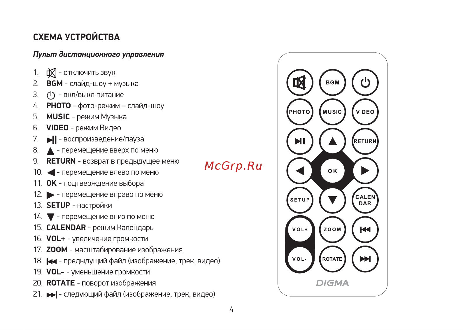 Digma PF-1100 IPS Руководство по эксплуатации онлайн [4/12] 878822