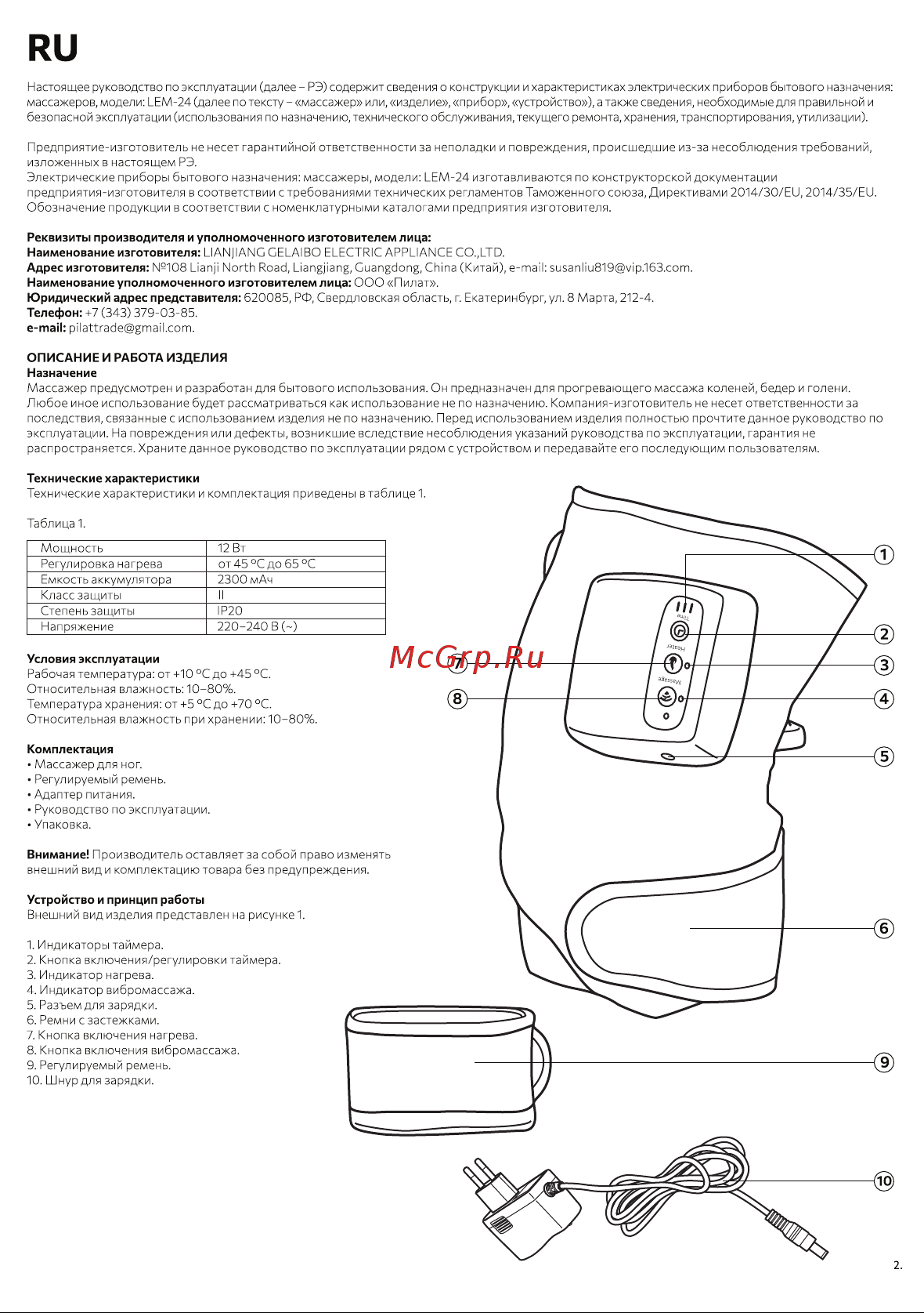 Luazon Home LEM-24 Руководство по эксплуатации онлайн [2/4] 878871