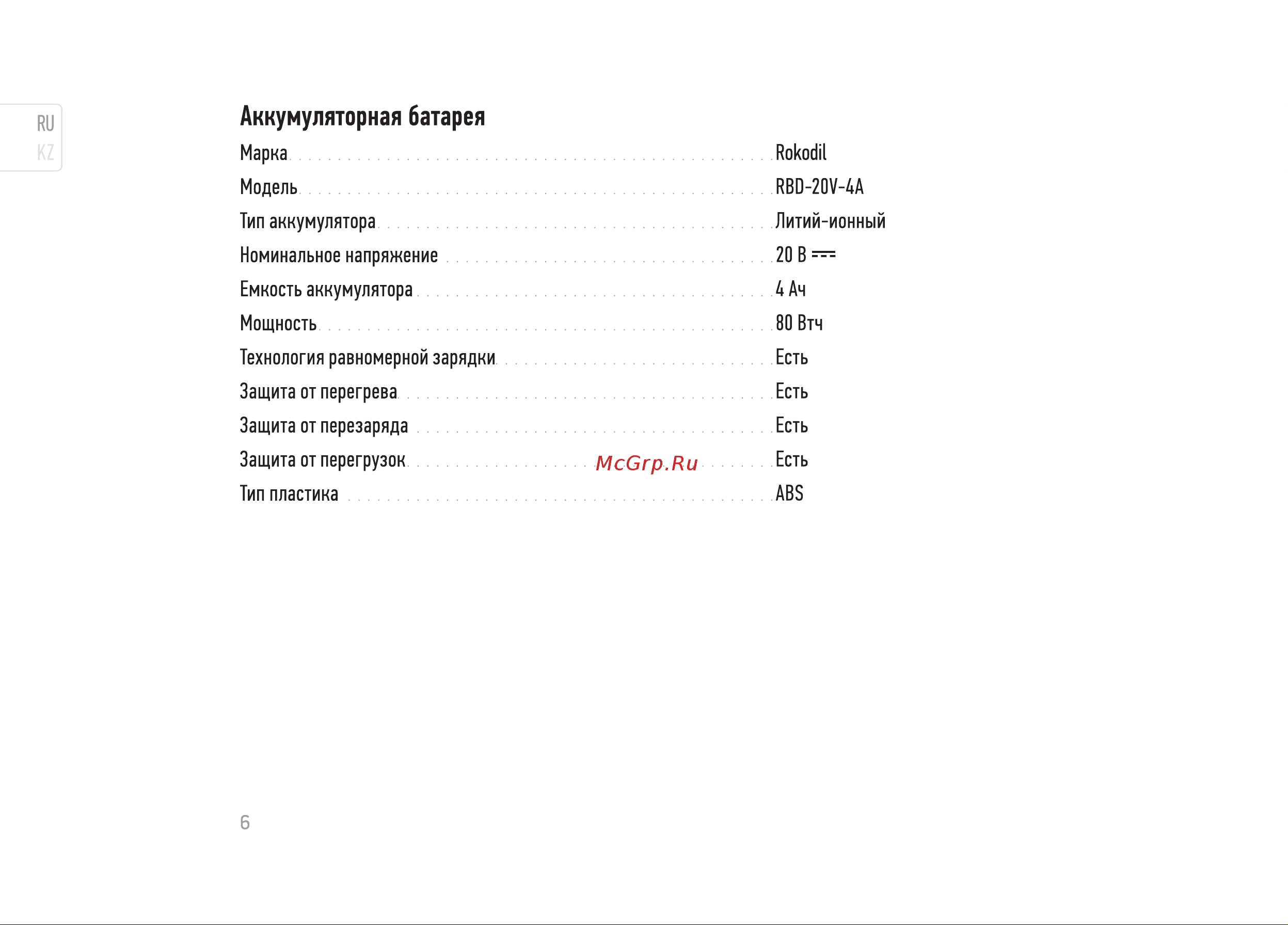 Rokodil Spark Pro Руководство по эксплуатации онлайн [6/36] 879269