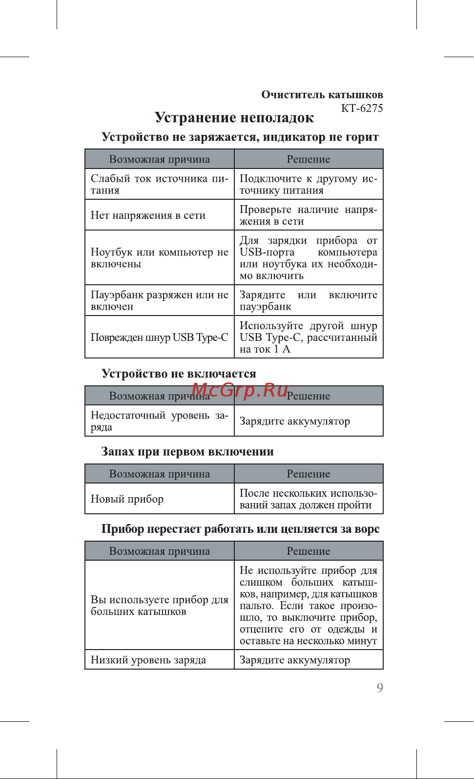 Kitfort КТ-6275 Руководство по эксплуатации онлайн [9/16] 879348