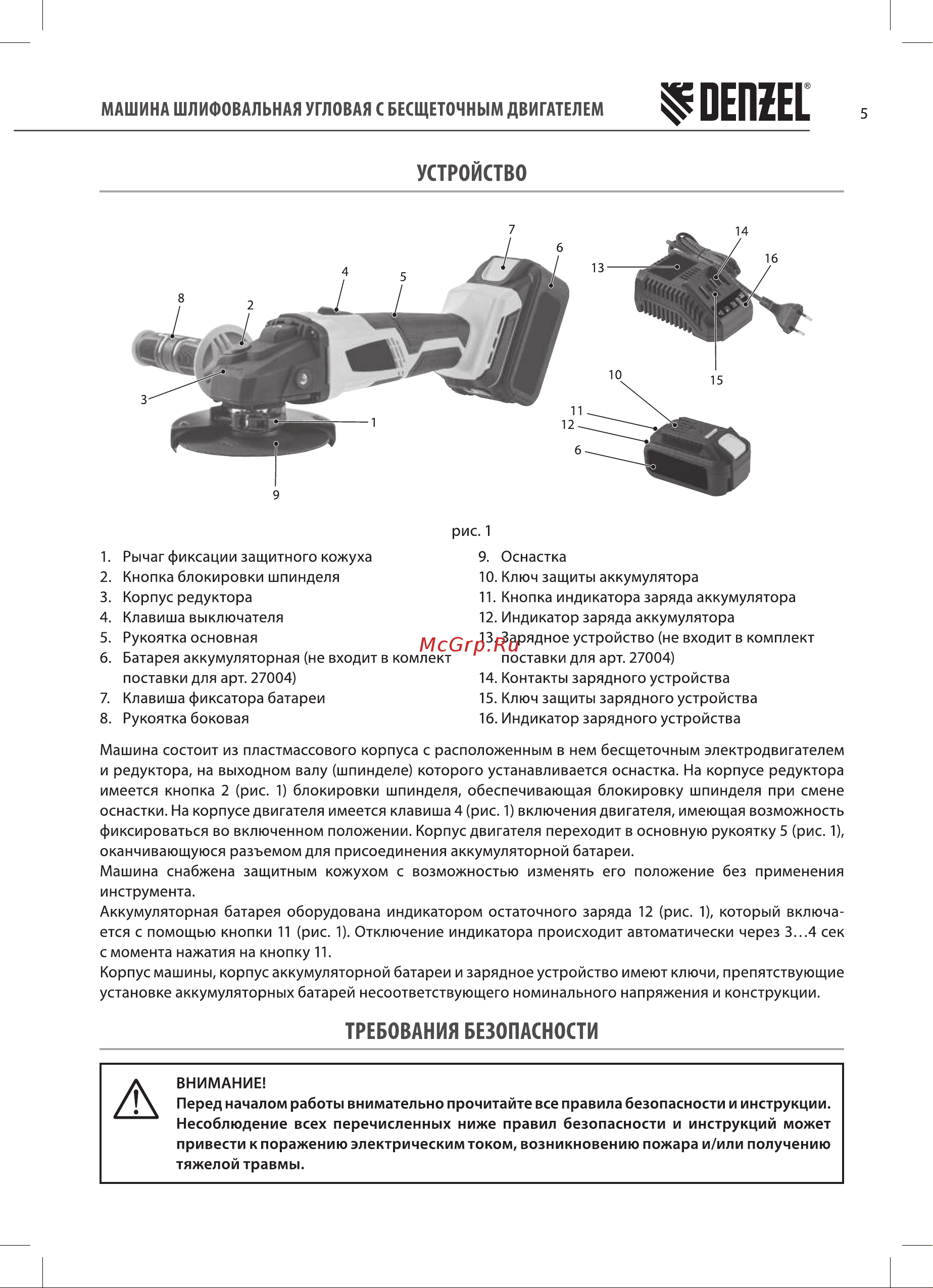 Denzel BLG-IB-18-125-0 Руководство по эксплуатации онлайн [5/20] 879506