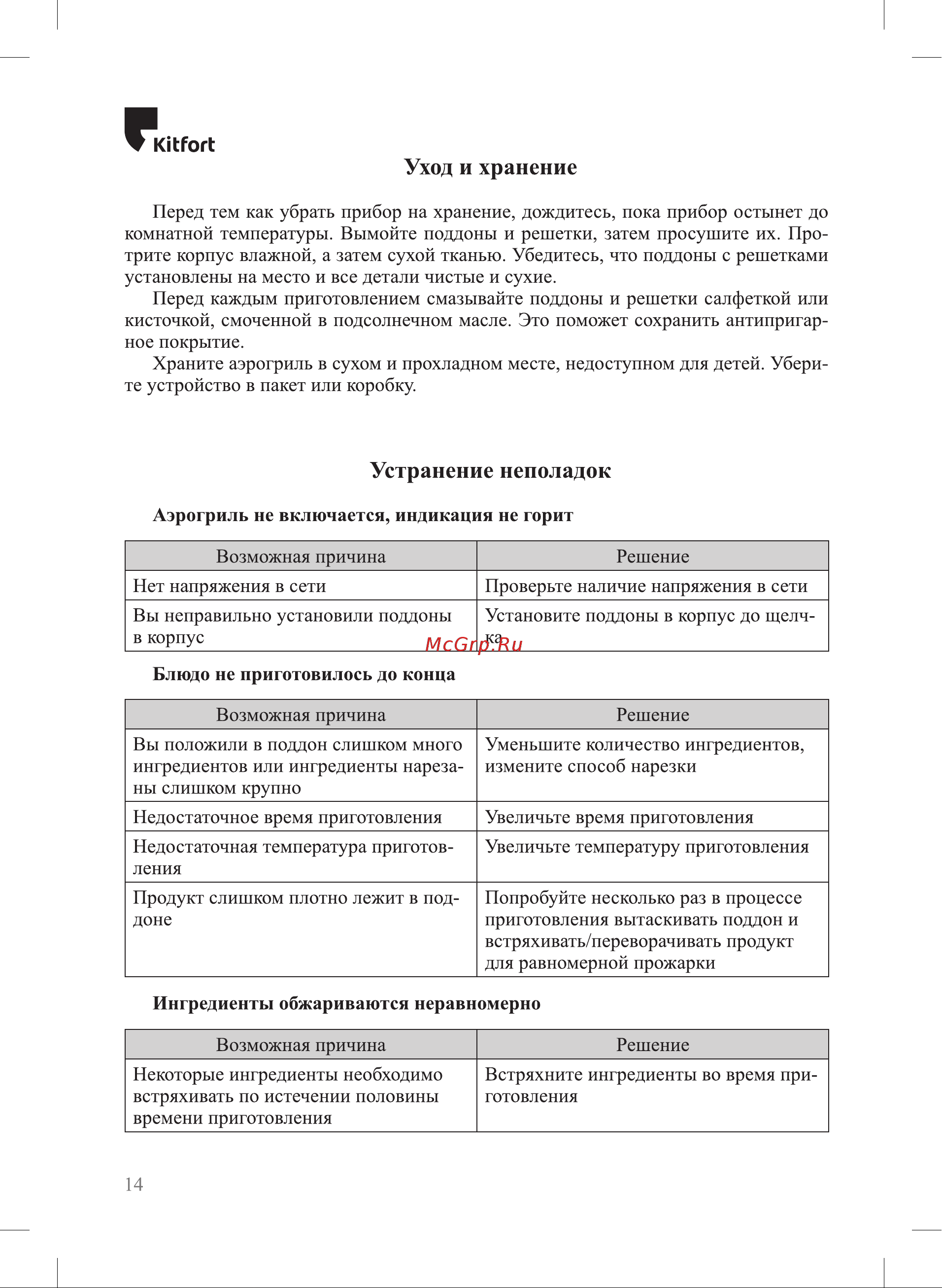 Kitfort КТ-2248 Руководство по эксплуатации онлайн [14/20] 879811