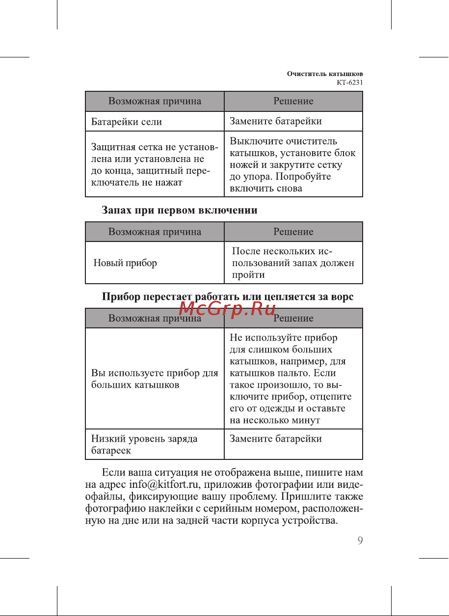 Kitfort КТ-6231 Руководство по эксплуатации онлайн [9/16] 879904