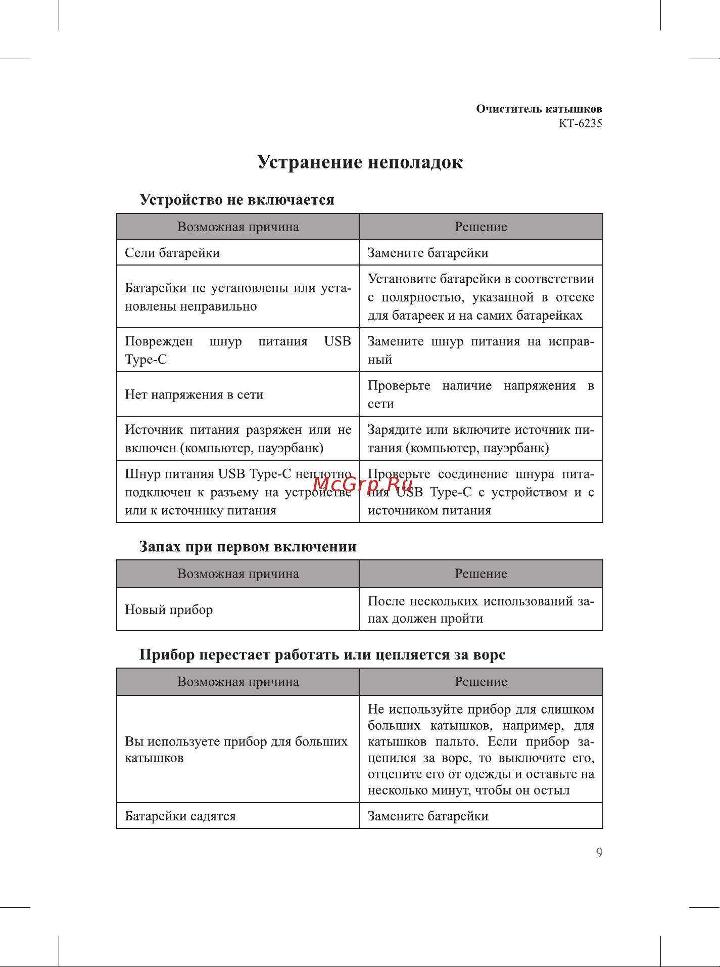 Kitfort КТ-6235 Руководство по эксплуатации онлайн [9/16] 879909