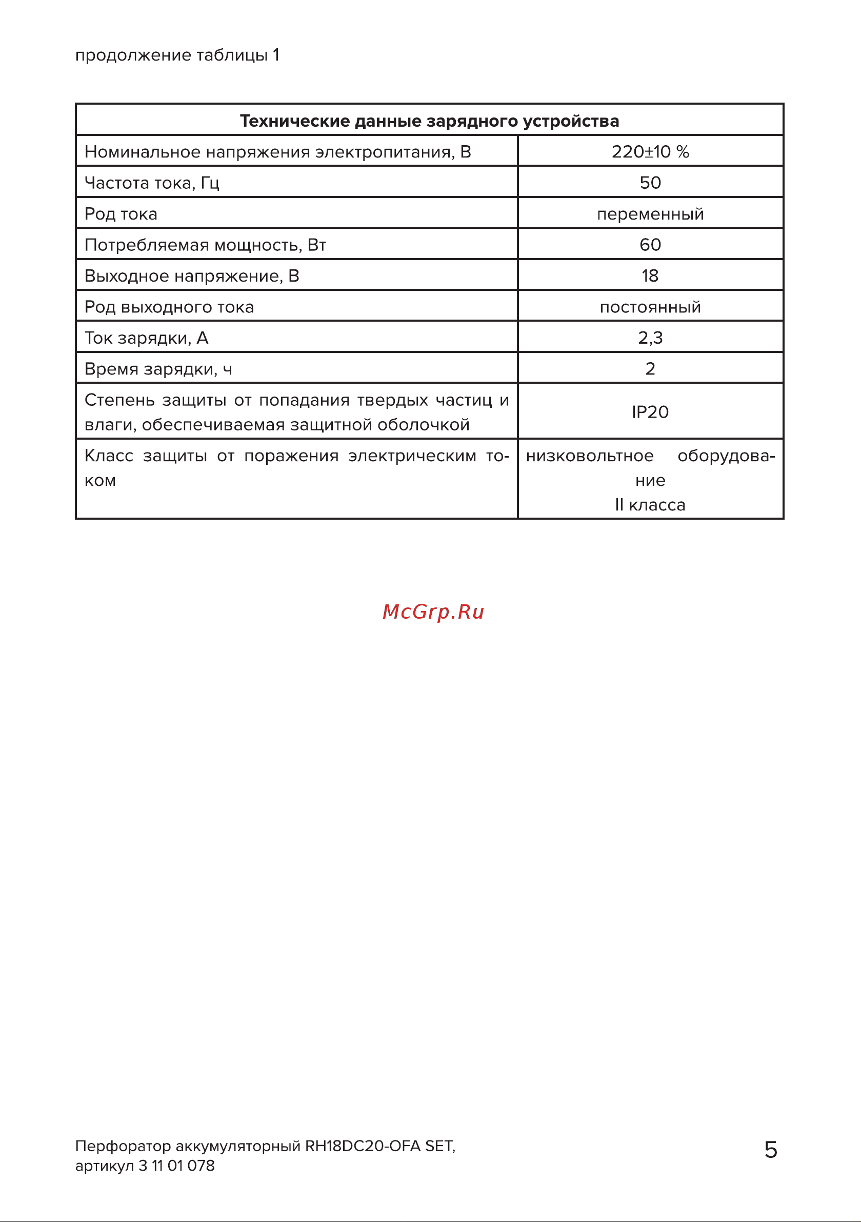 Кратон RH18DC20-OFA SET Руководство по эксплуатации онлайн [5/38] 879912