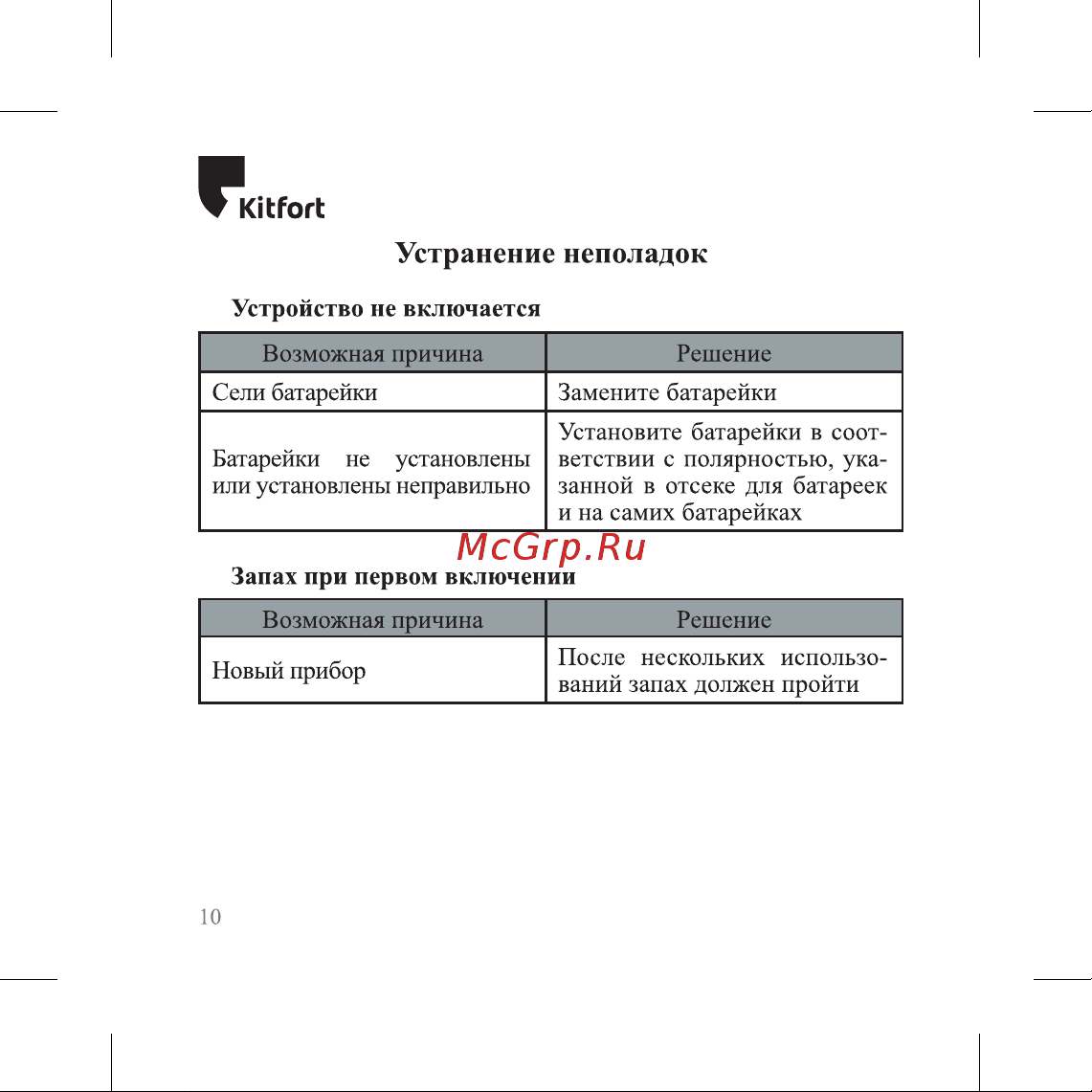 Kitfort КТ-6236 Руководство по эксплуатации онлайн [10/20] 879913