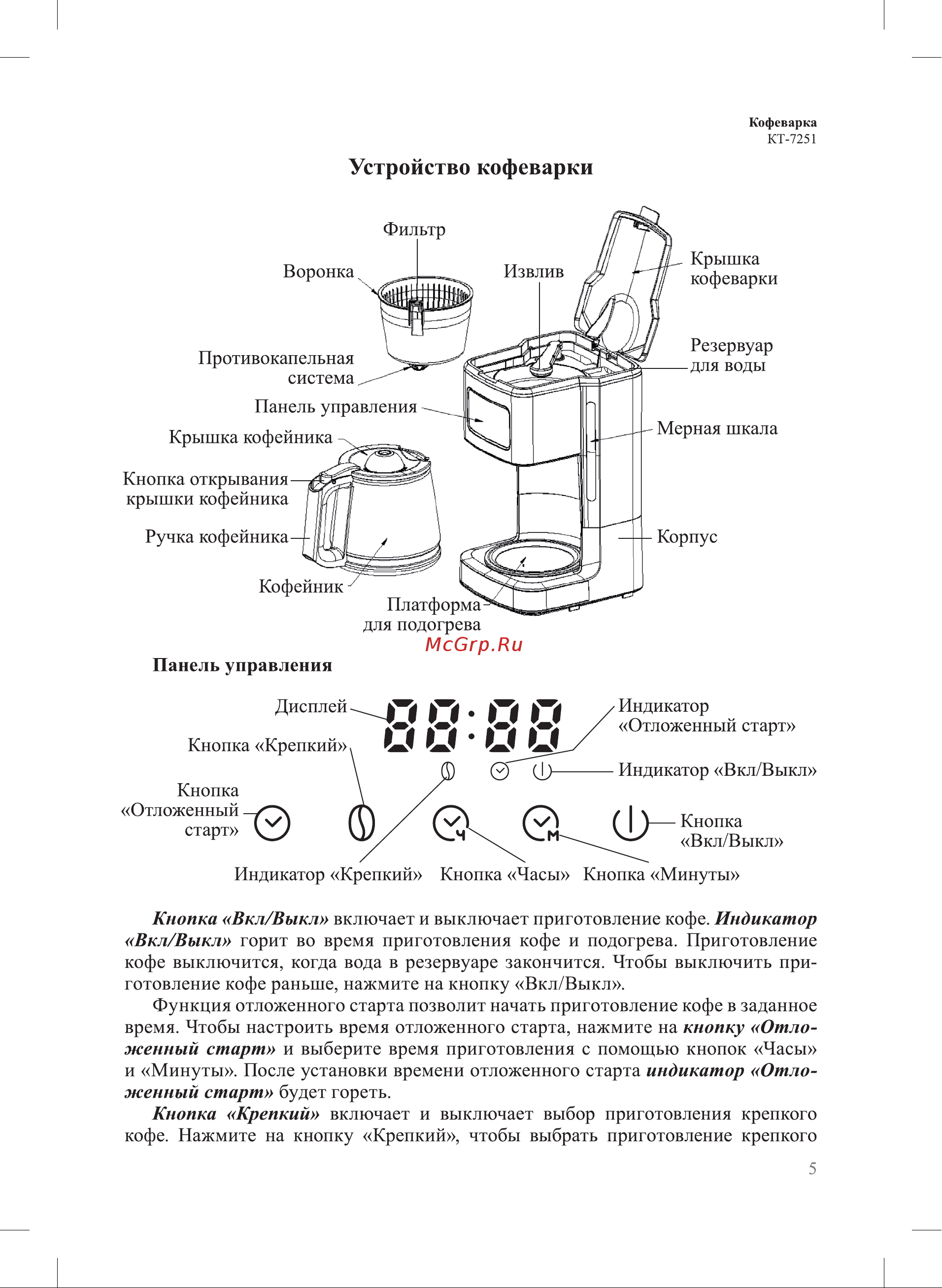 Kitfort КТ-7251 Руководство по эксплуатации онлайн [5/16] 879933