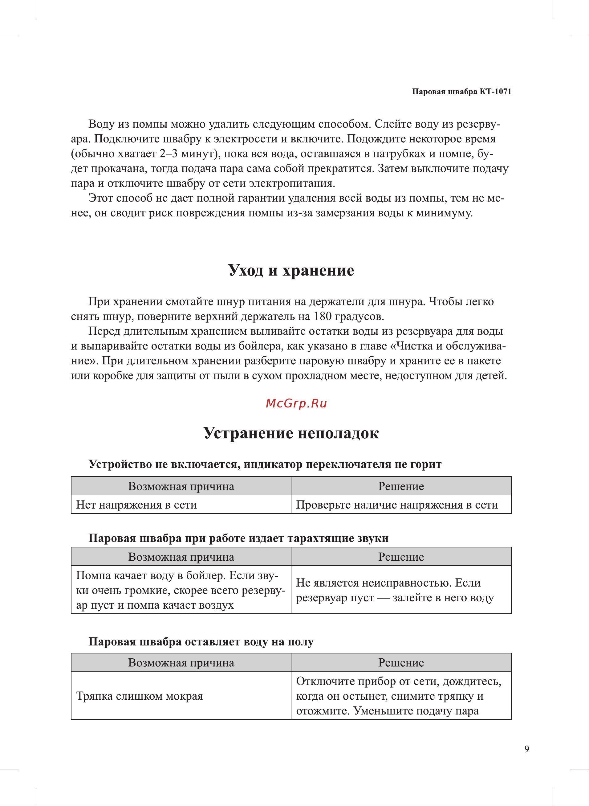 Kitfort КТ-1071 Руководство по эксплуатации онлайн [9/16] 879937