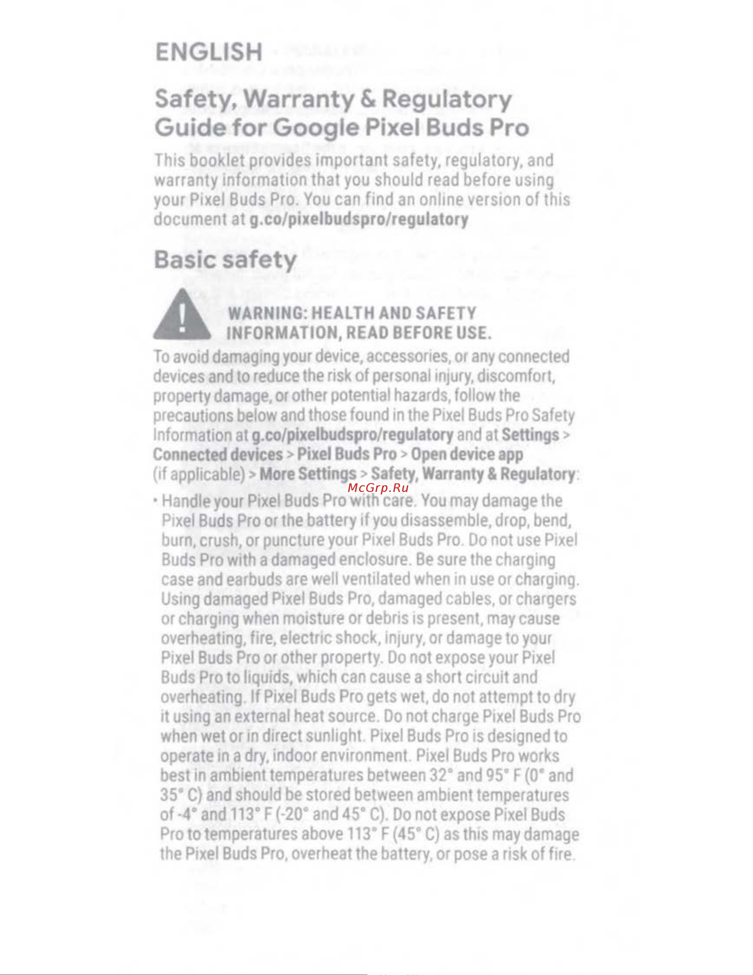 Google Pixel Buds Pro Grey Руководство по эксплуатации онлайн [9/19] 880317