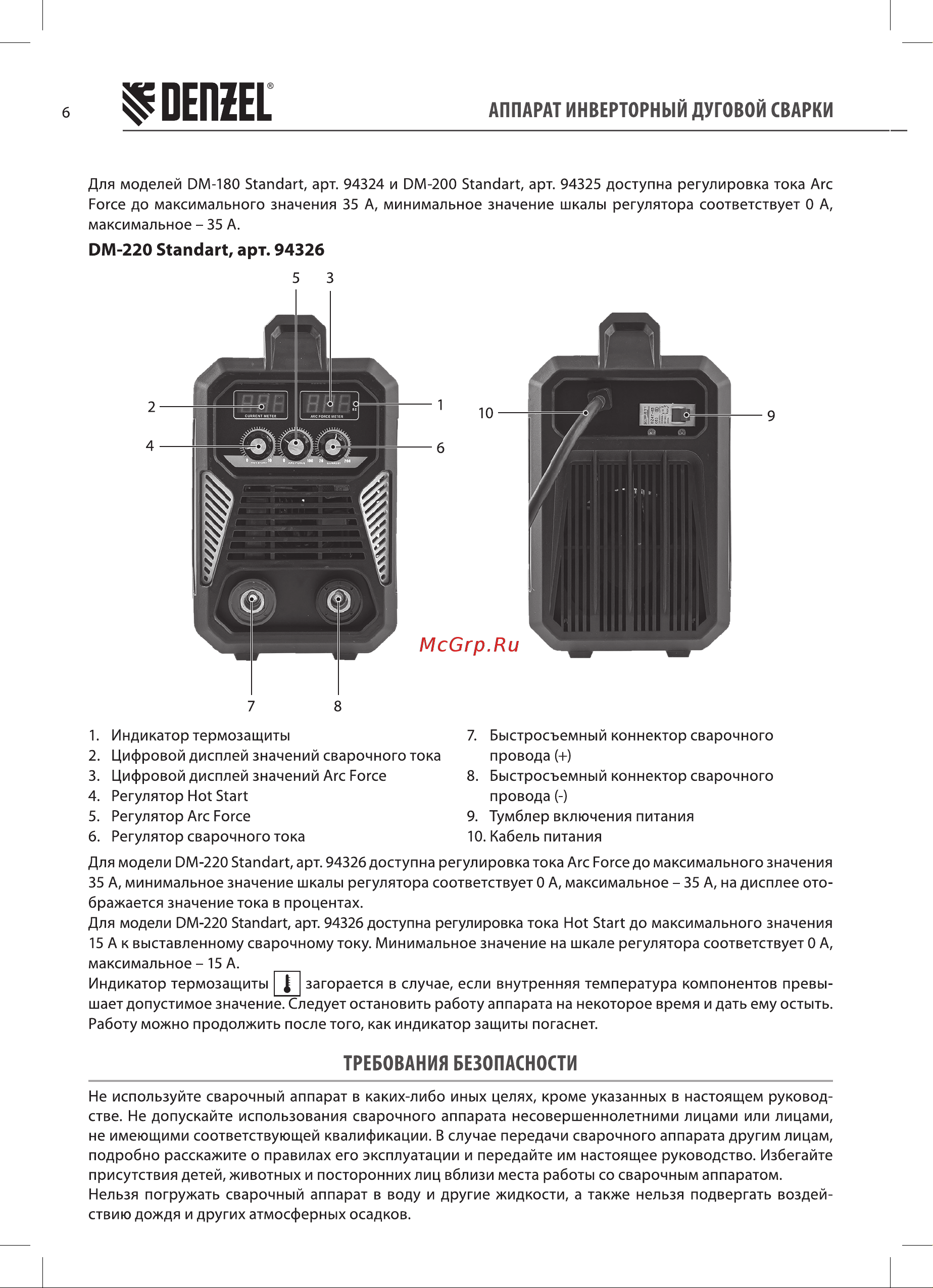 Denzel DM-200 Standart Руководство по эксплуатации онлайн [6/20] 880861