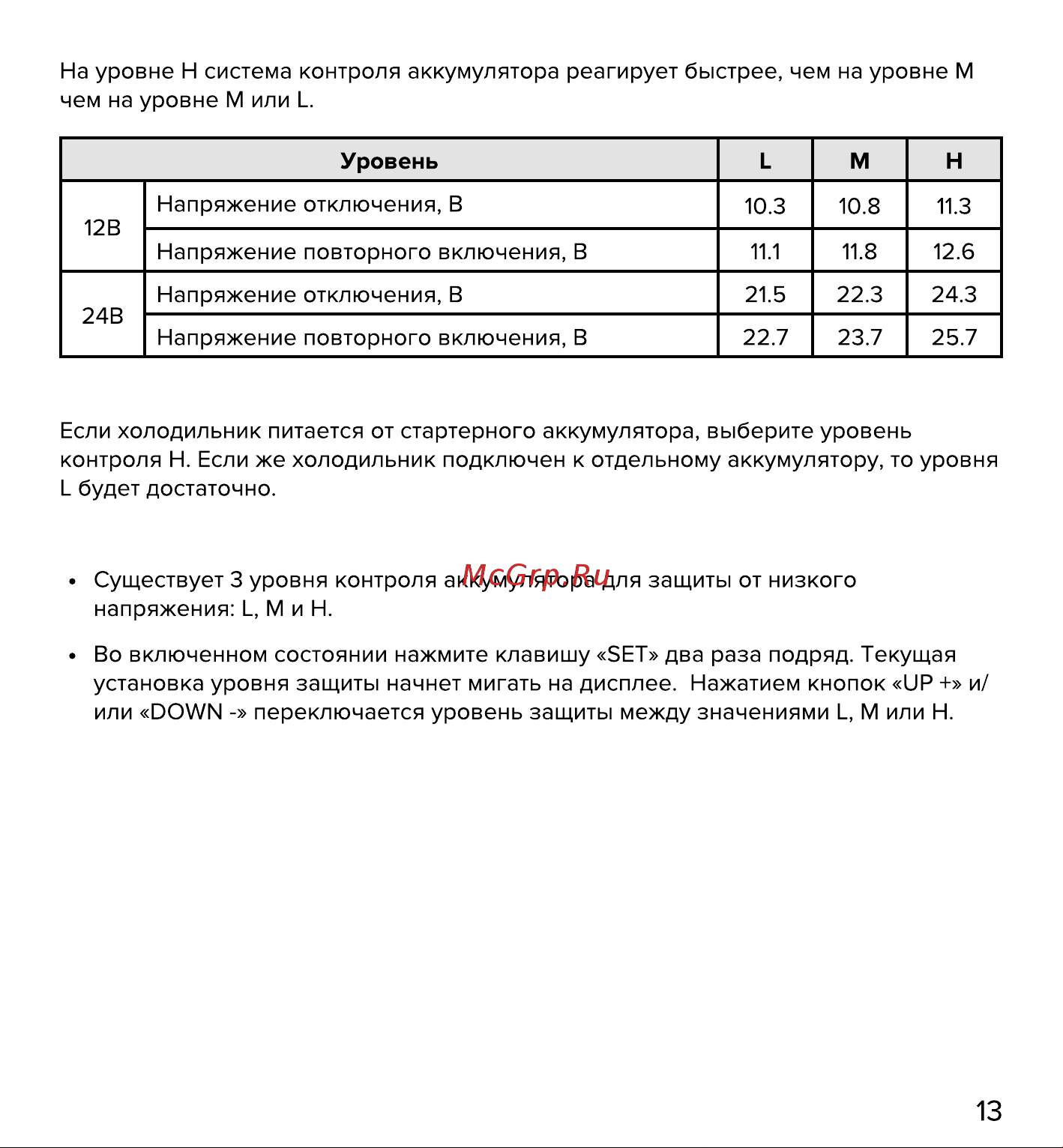 Libhof W-55DH Руководство по эксплуатации онлайн [13/27] 881199