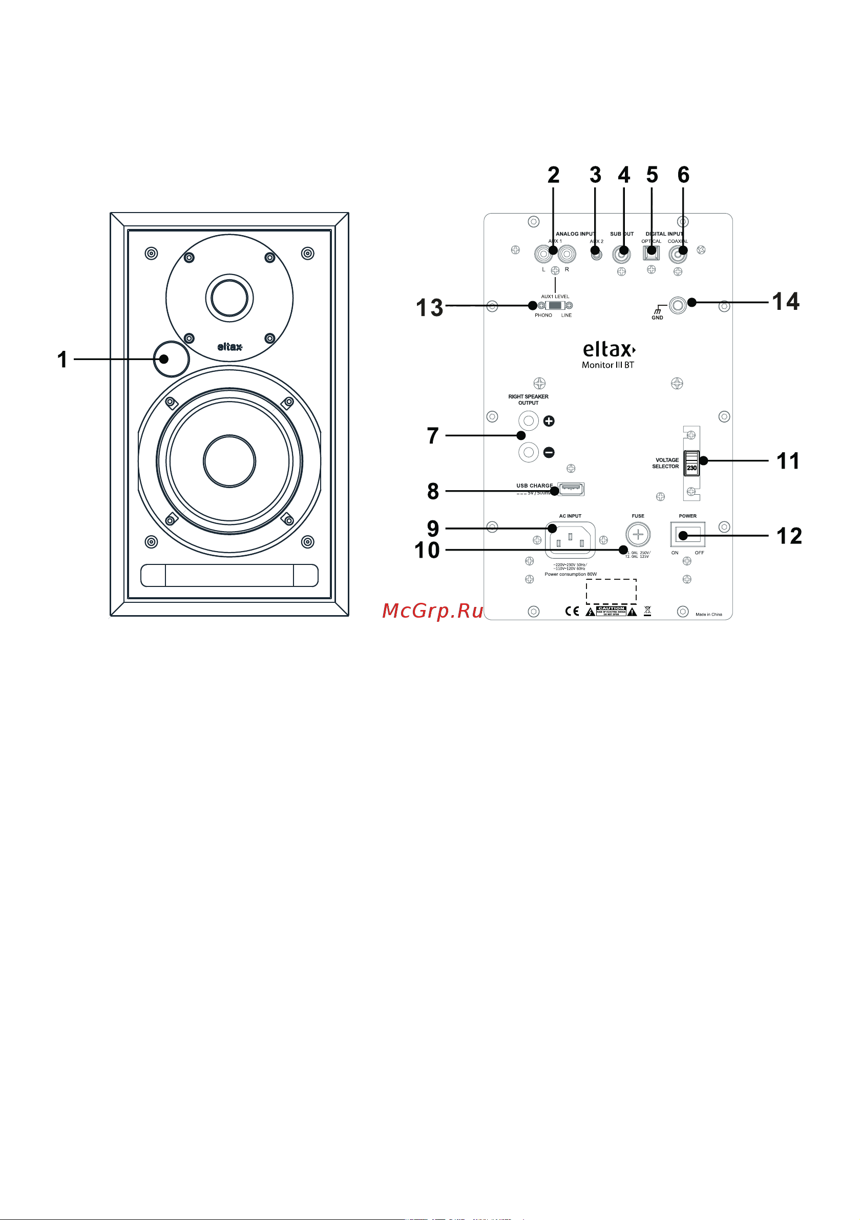 Eltax Monitor III BT Phono Active Speaker White Руководство по эксплуатации онлайн [4/9] 881236