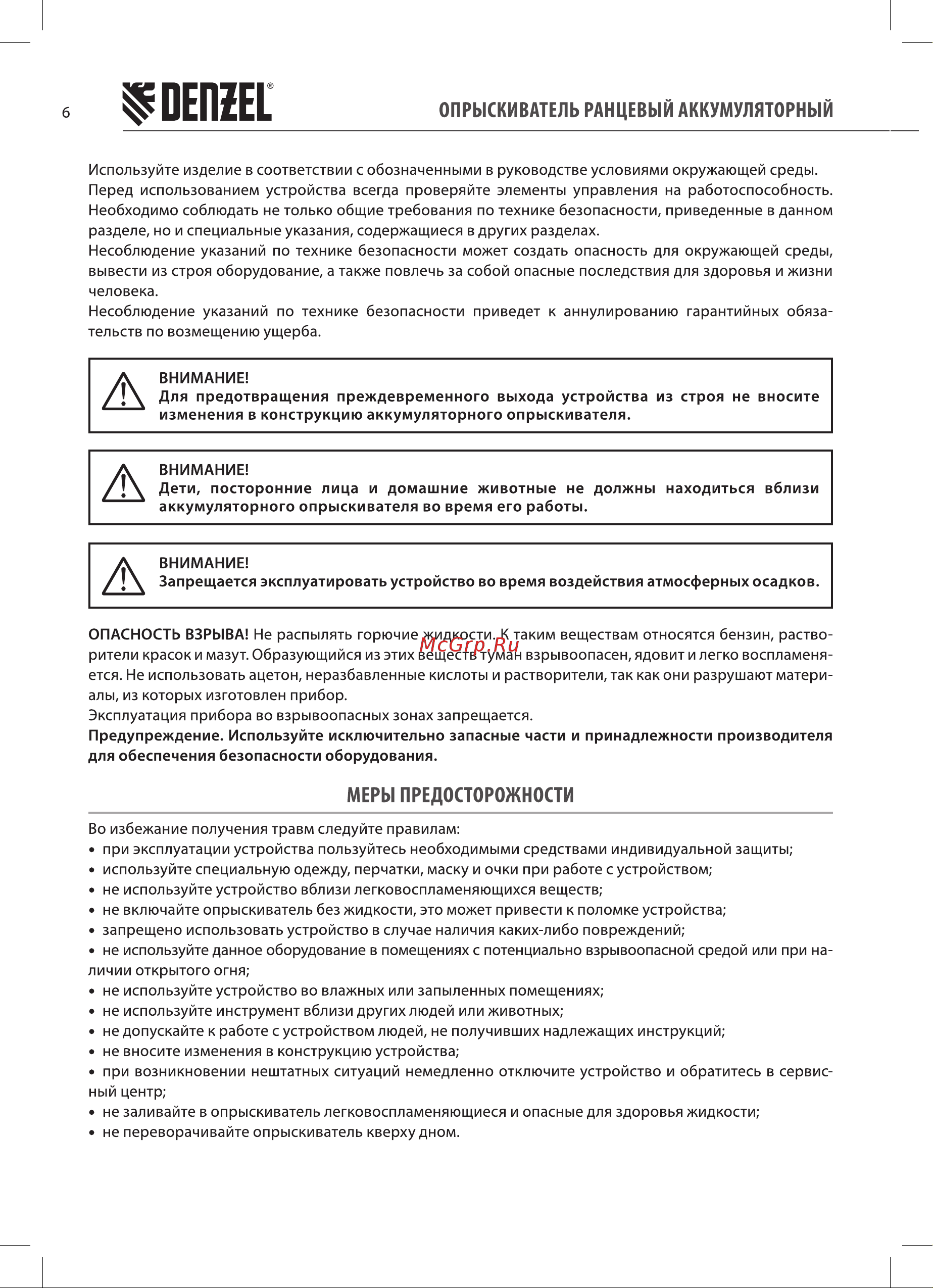 Denzel 881289 Руководство по эксплуатации онлайн [6/16] 881289