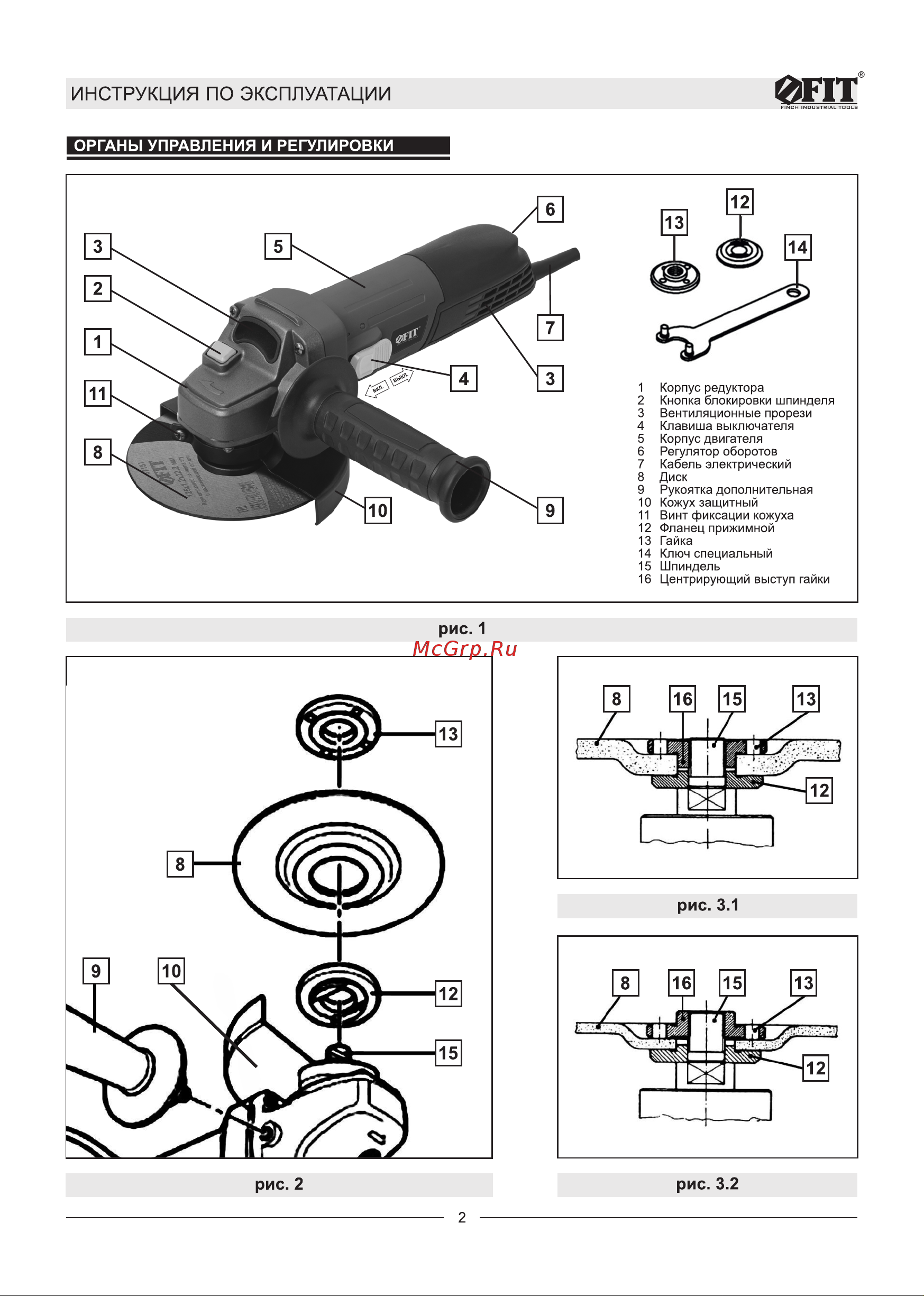Fit AG-125/1200 Руководство по эксплуатации онлайн [2/10] 881306