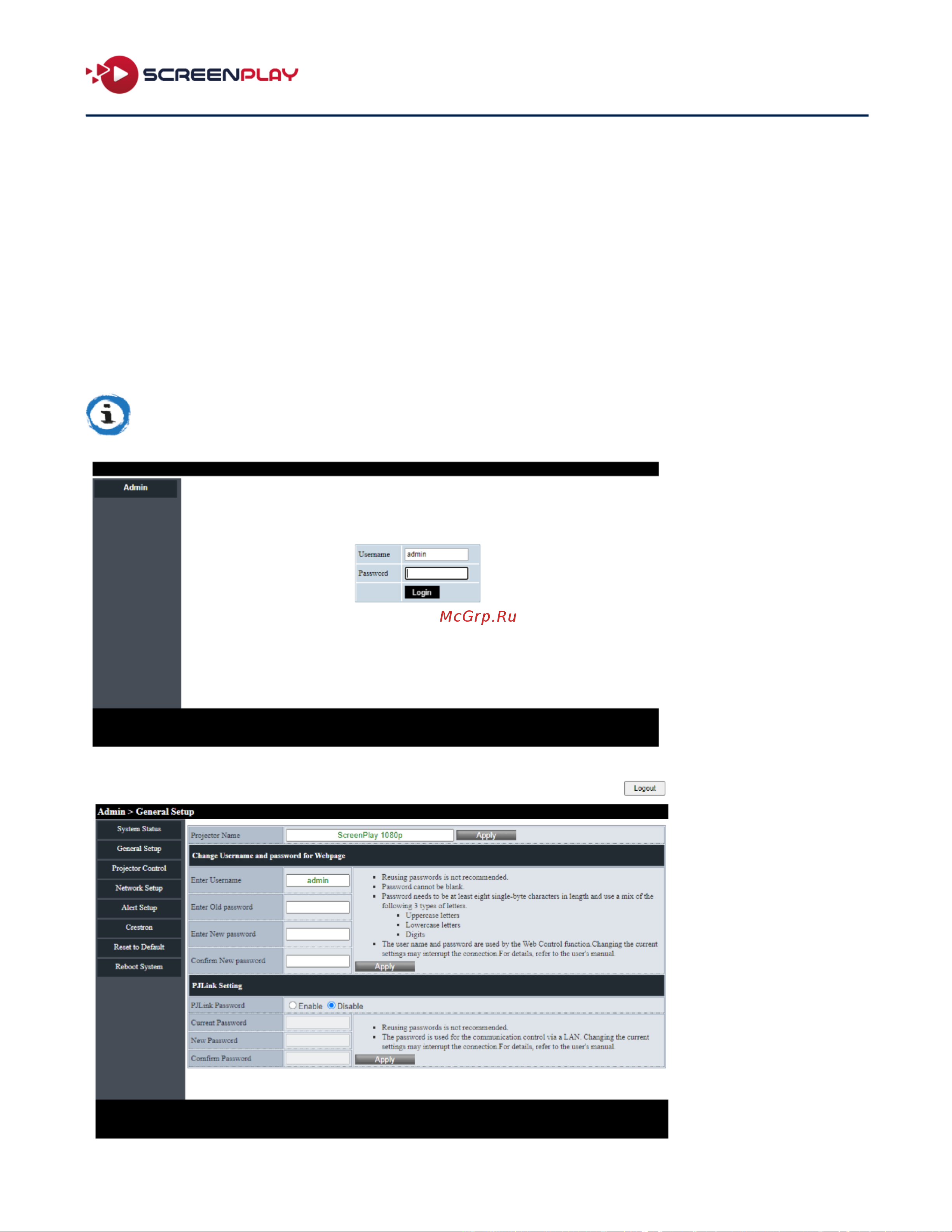 InFocus SP124 ScreenPlay DLP/4000 лм/XGA/1,94-2,16:1/HDMI/3W/белый Руководство по эксплуатации онлайн [40/87] 881887