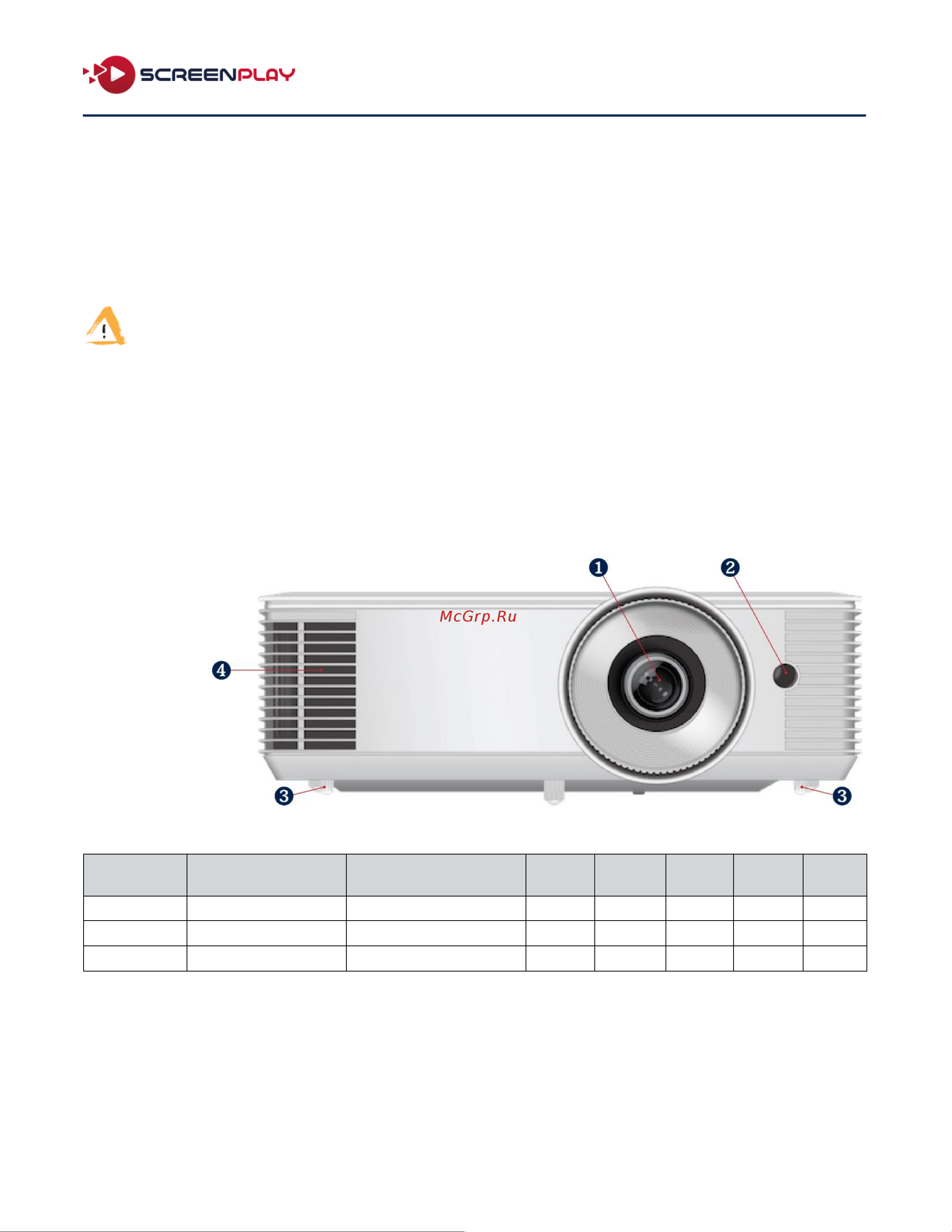 InFocus SP124 ScreenPlay DLP/4000 лм/XGA/1,94-2,16:1/HDMI/3W/белый Руководство по эксплуатации онлайн [9/87] 881887