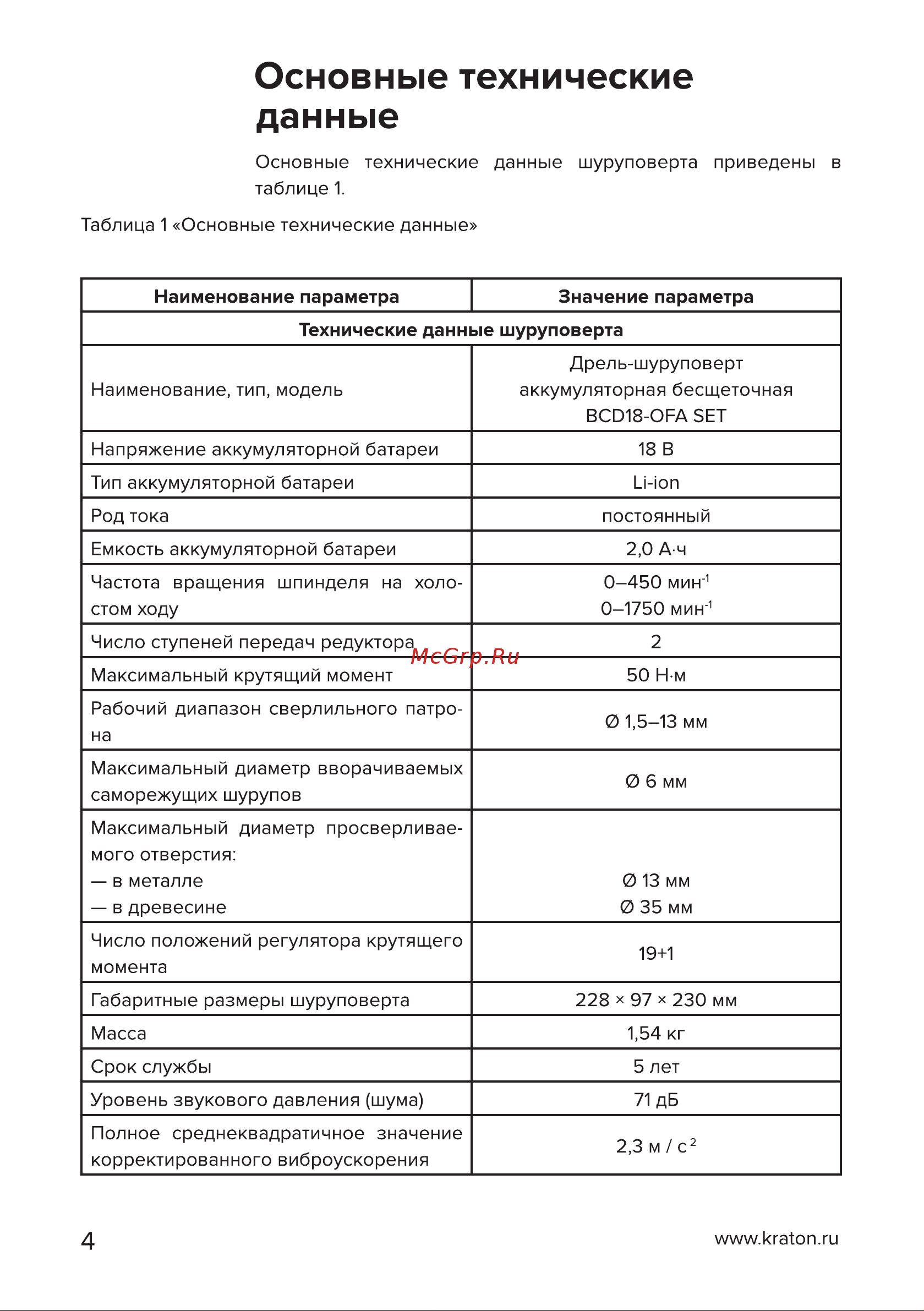 Кратон BCD18-OFA SET Руководство по эксплуатации онлайн [4/34] 882153