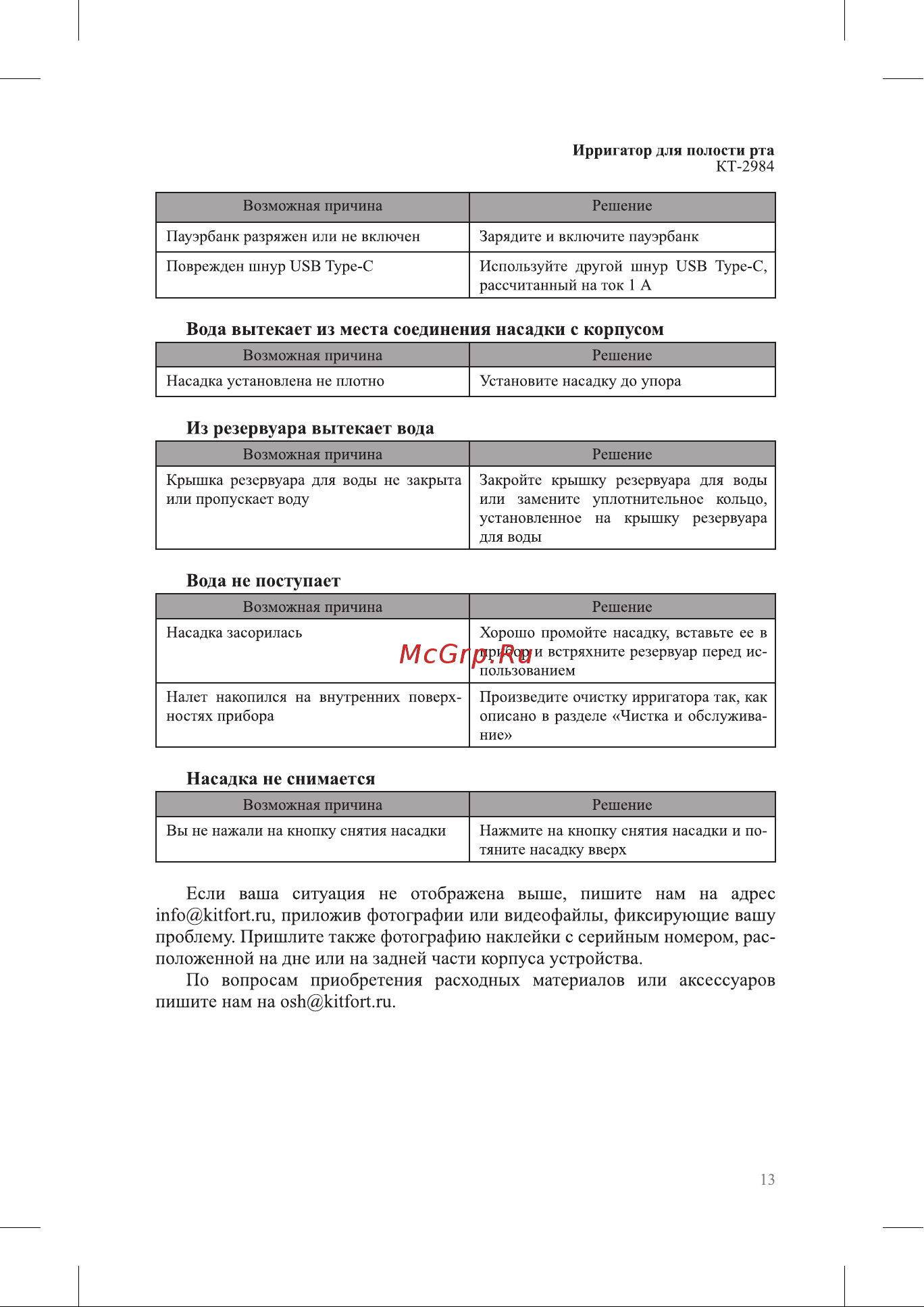 Kitfort КТ-2984 Руководство по эксплуатации онлайн [13/20] 882207