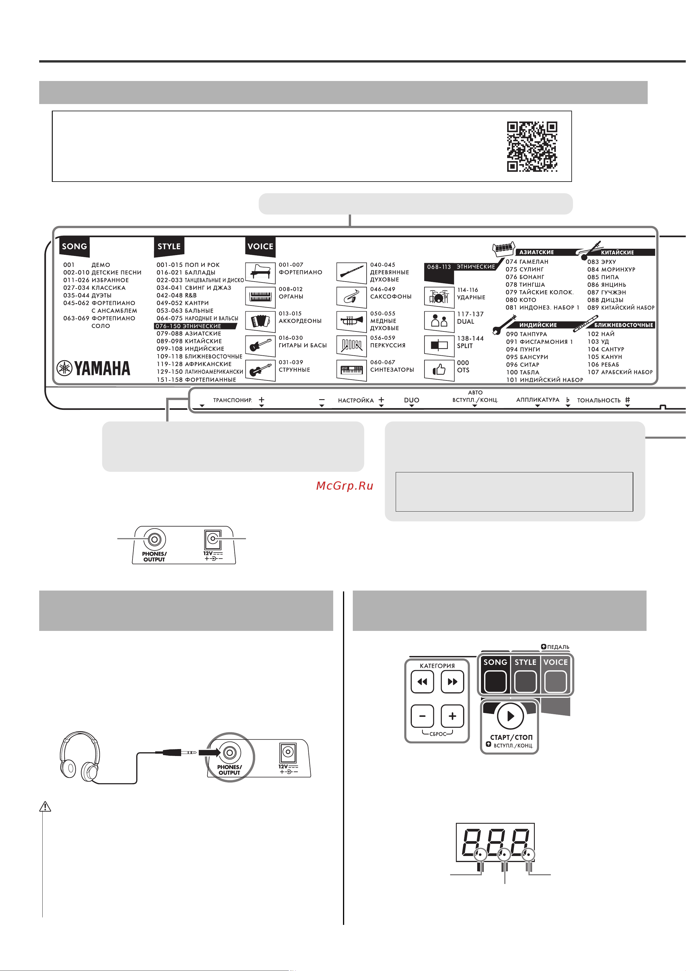 Yamaha PSR-F52 Черный Руководство по эксплуатации онлайн [6/20] 882936