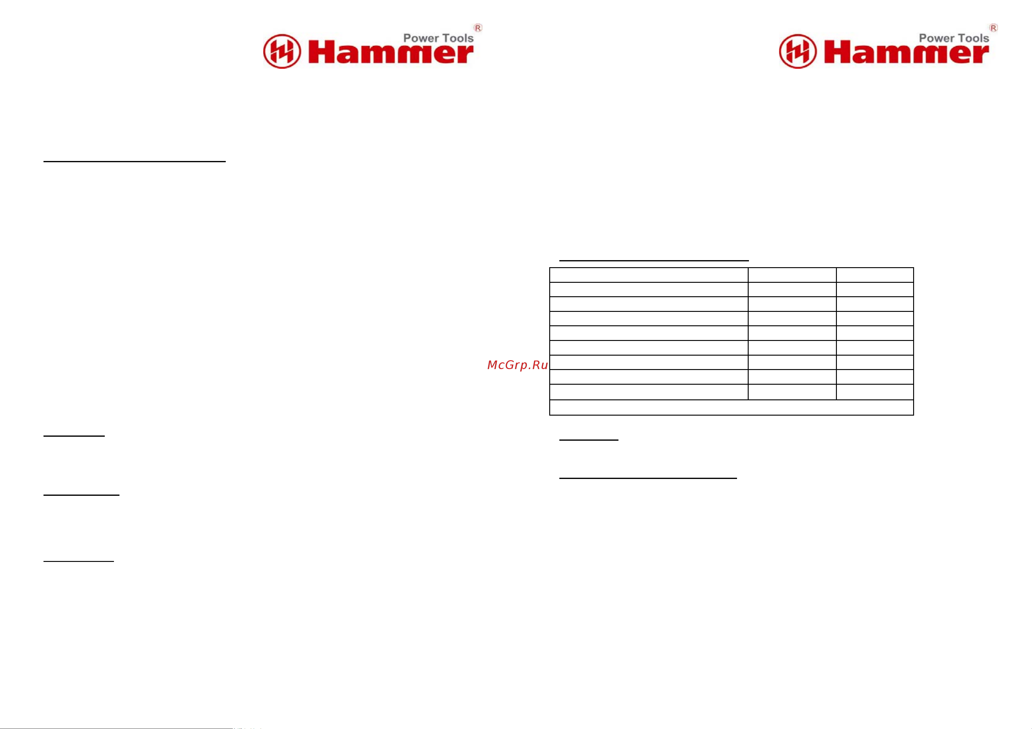 Hammer CRP1800C Руководство по эксплуатации онлайн [3/6] 883402