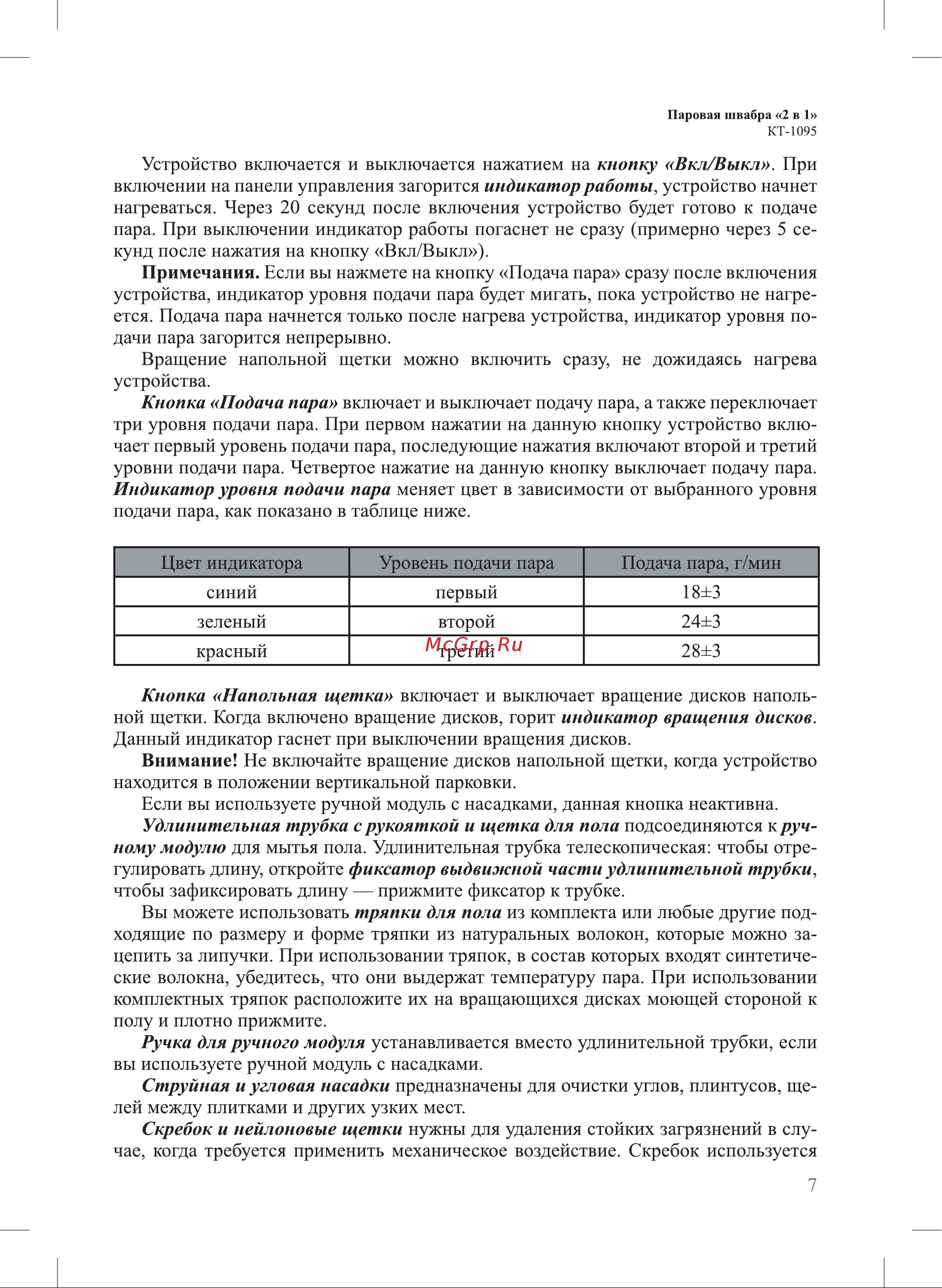 Kitfort КТ-1095 (2 в 1) Руководство по эксплуатации онлайн [7/24] 883582