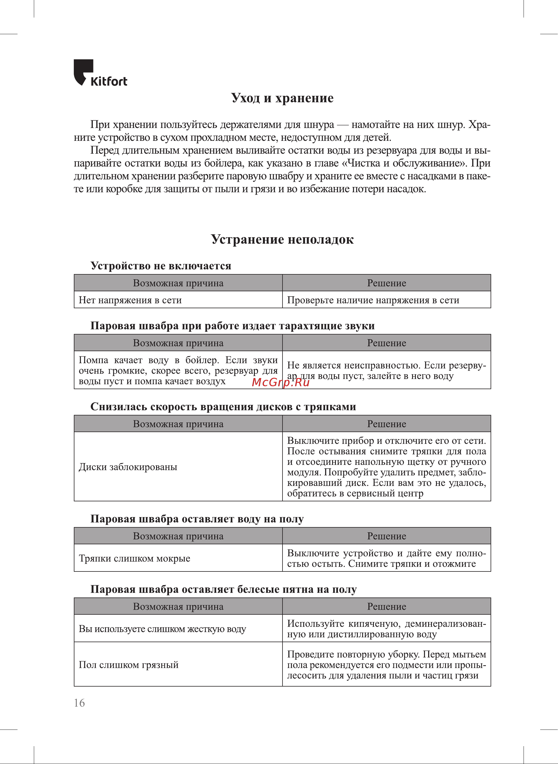 Kitfort КТ-1092 (2 в 1) Руководство по эксплуатации онлайн [16/24] 883583