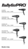 BaByliss Pro Levante Ionic BAB6950WIE Руководство по эксплуатации