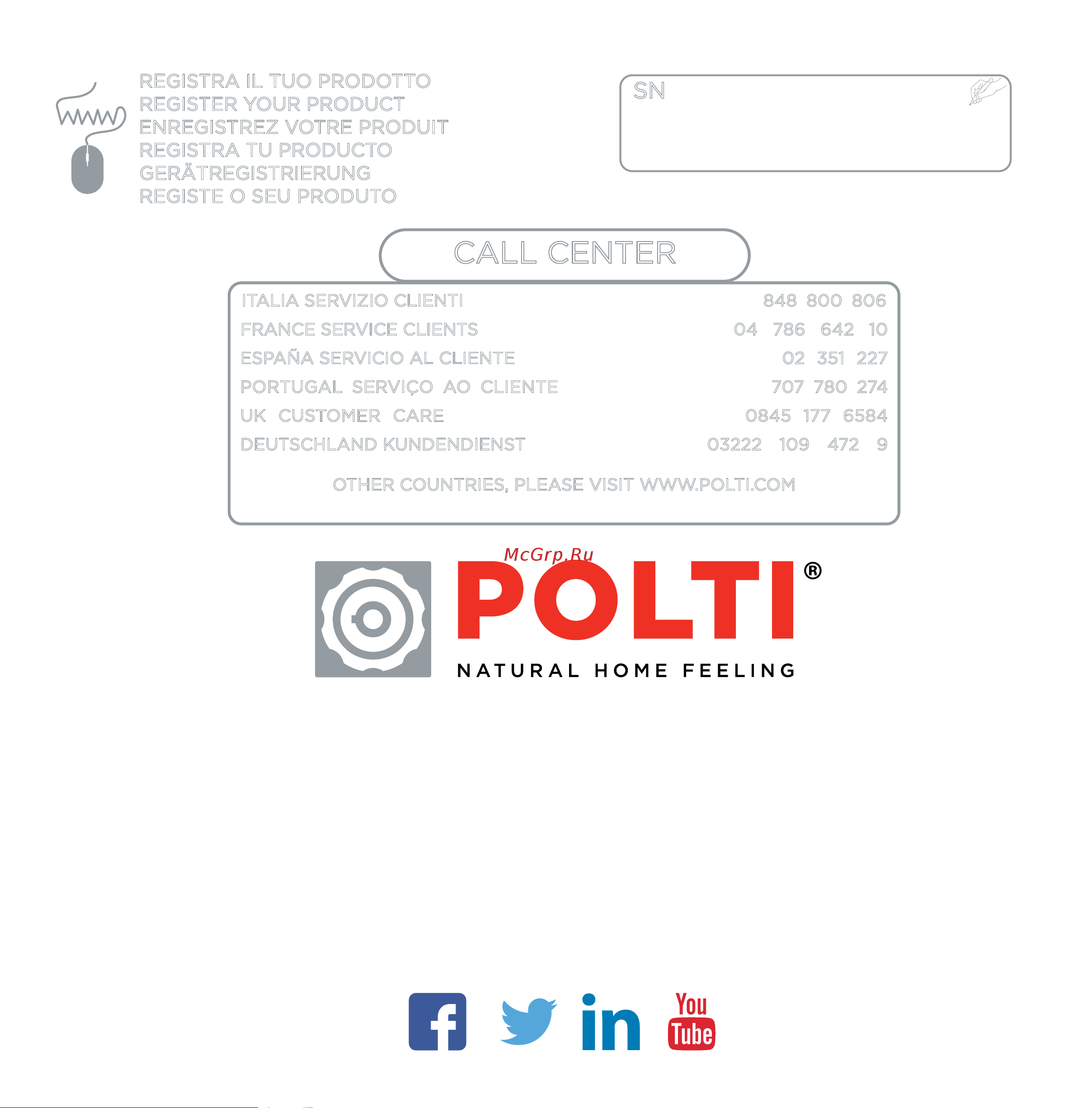 Polti 884050 Руководство по эксплуатации онлайн [11/11] 884050