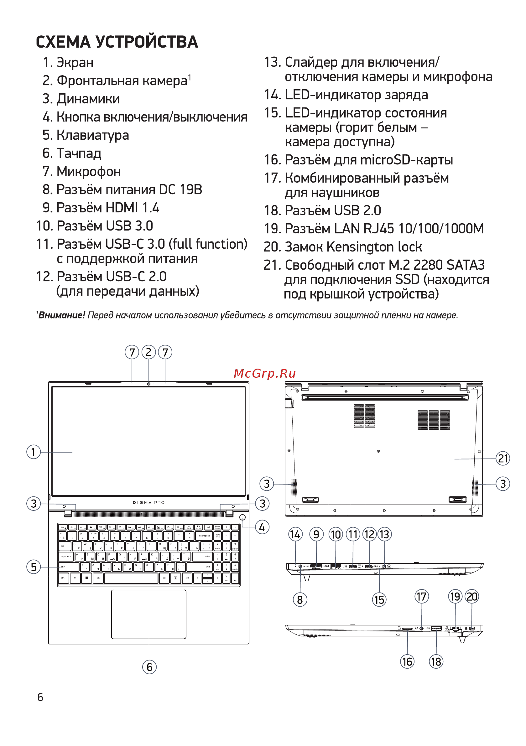 Digma Pro Fortis (DN15P5-8DXW03) Руководство по эксплуатации онлайн [6/12] 884202