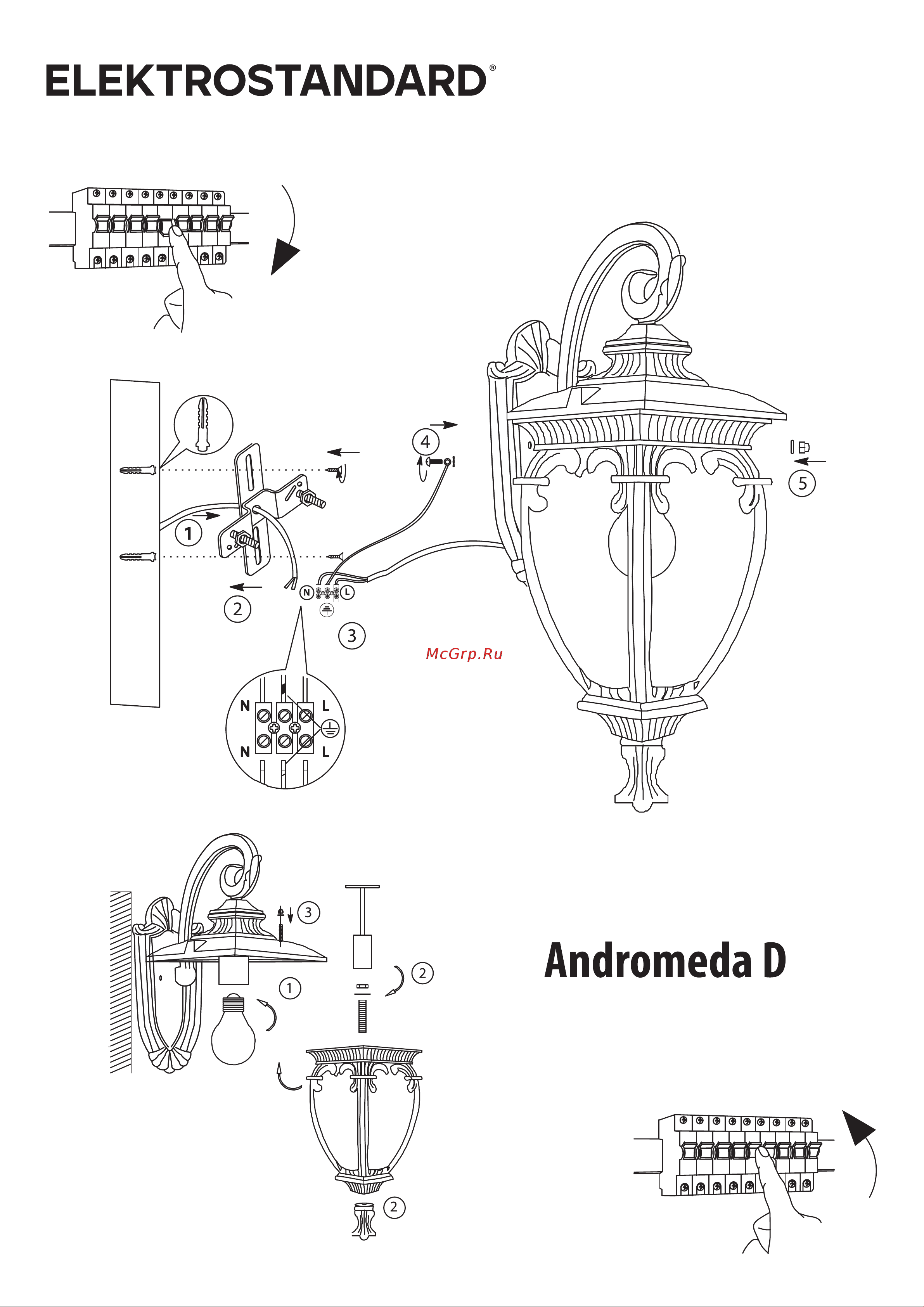 Elektrostandard GLYF-8024D Andromeda черное золото Руководство по эксплуатации онлайн