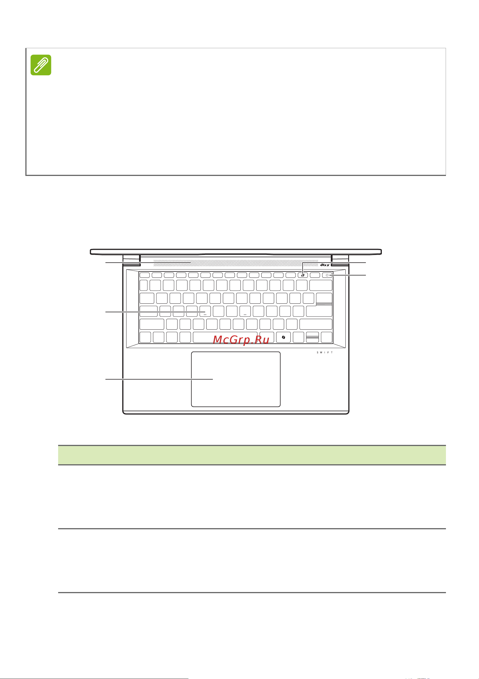 Acer Swift X SFX14-72G-72DH NX.KTUCD.001 Руководство по эксплуатации онлайн [16/104] 884549