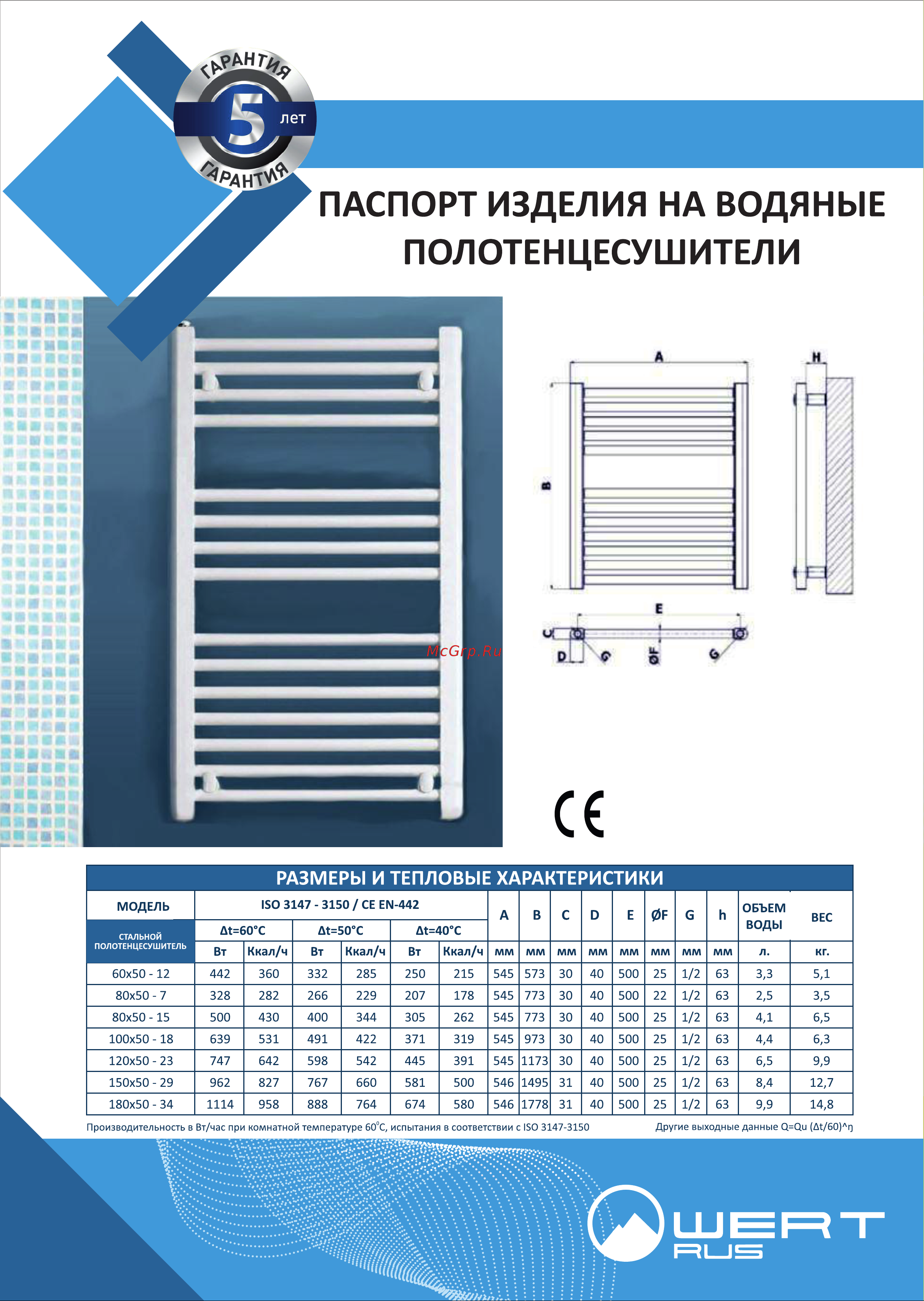 WERTRUS TR01 180х50-34 Руководство по эксплуатации онлайн