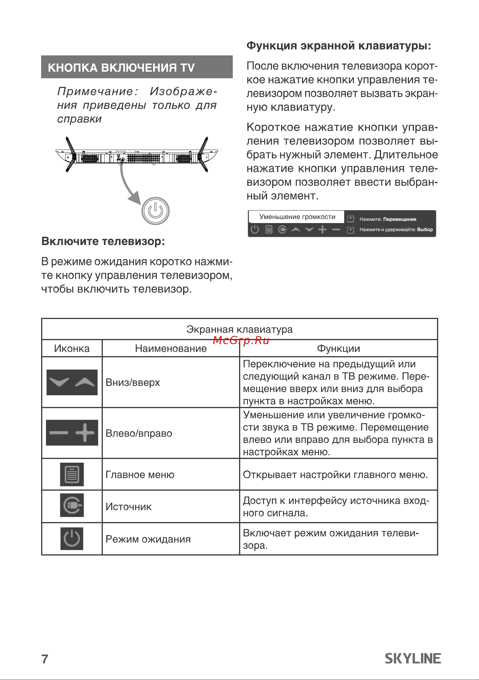 Skyline 40LT5901 Руководство по эксплуатации онлайн [7/31] 886086